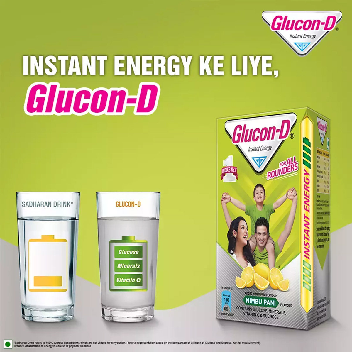 Glucon-D Instant Energy Nimbu Pani Flavour Powder, 125 gm Refill Pack, Pack of 1 Glucon-D Instant Energy Nimbu Pani Flavour Powder, 125 gm Refill Pack, Pack of 1