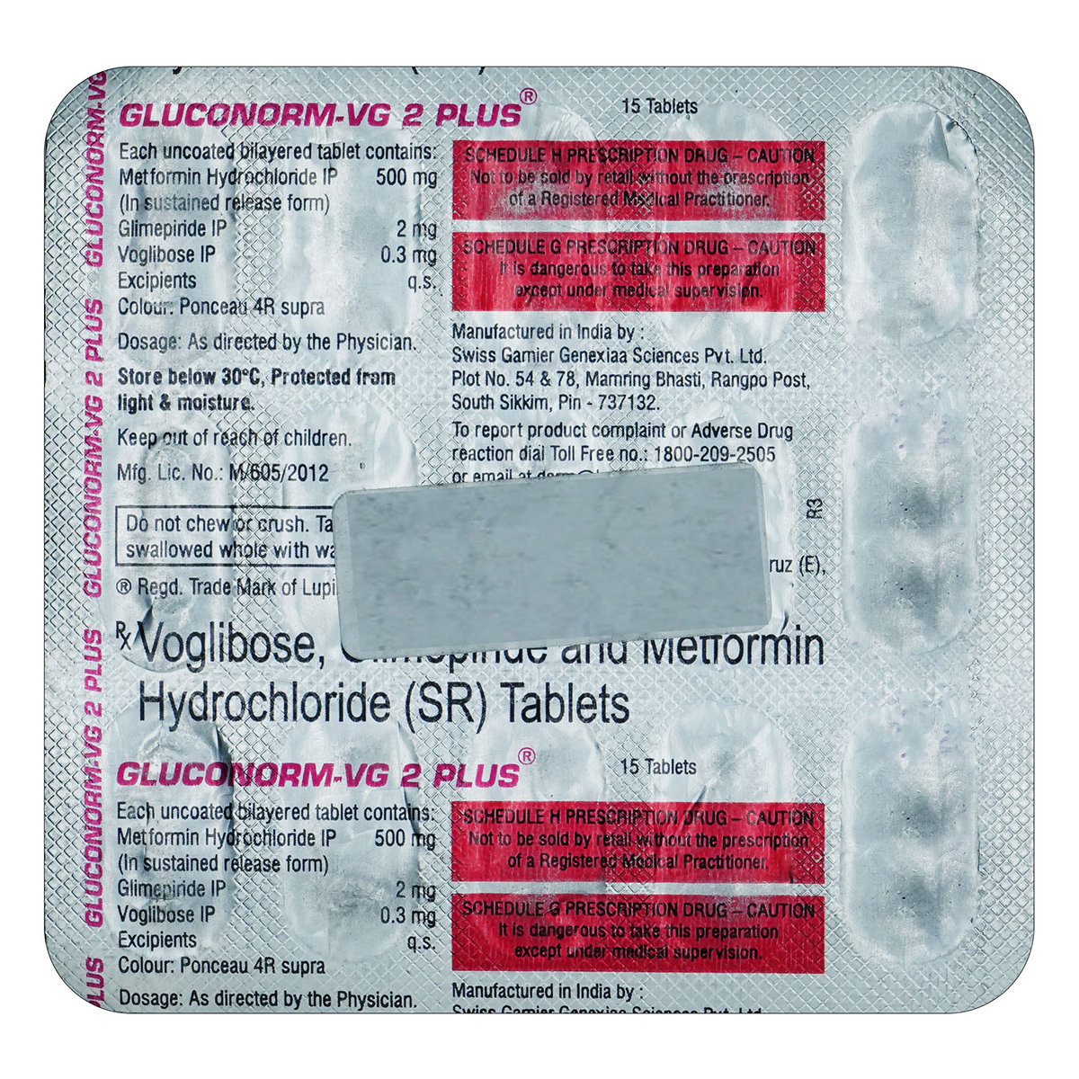 Gluconorm VG 2 Plus Tablet 15's, Pack of 15 TABLETS Gluconorm VG 2 Plus Tablet 15's, Pack of 15 TABLETS