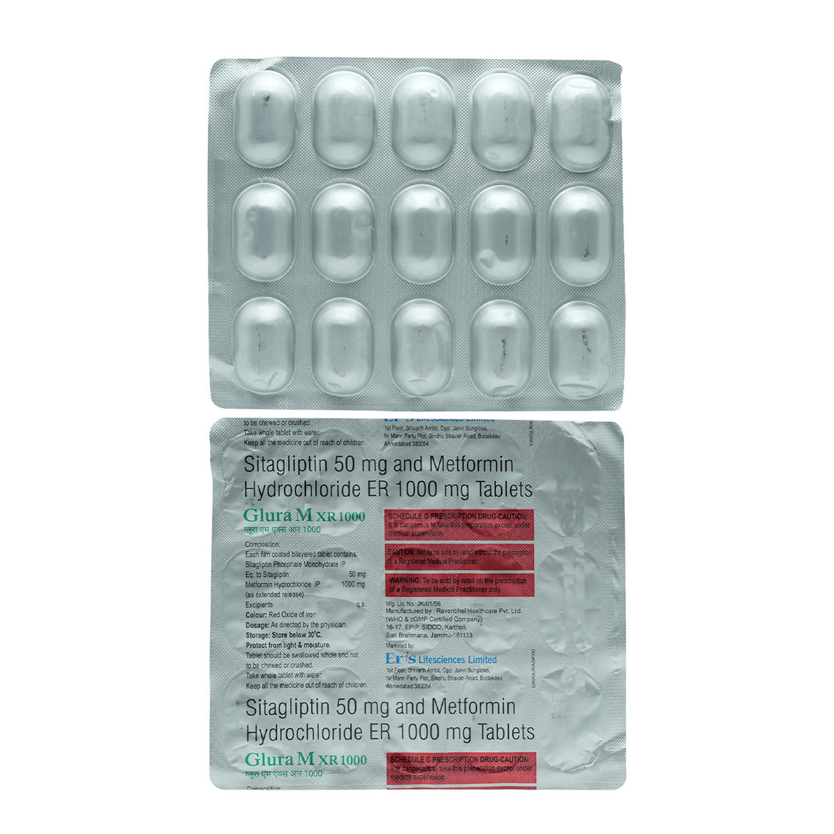 Glura M XR 1000 Tablet 15's, Pack of 15 TabletS Glura M XR 1000 Tablet 15's, Pack of 15 TabletS