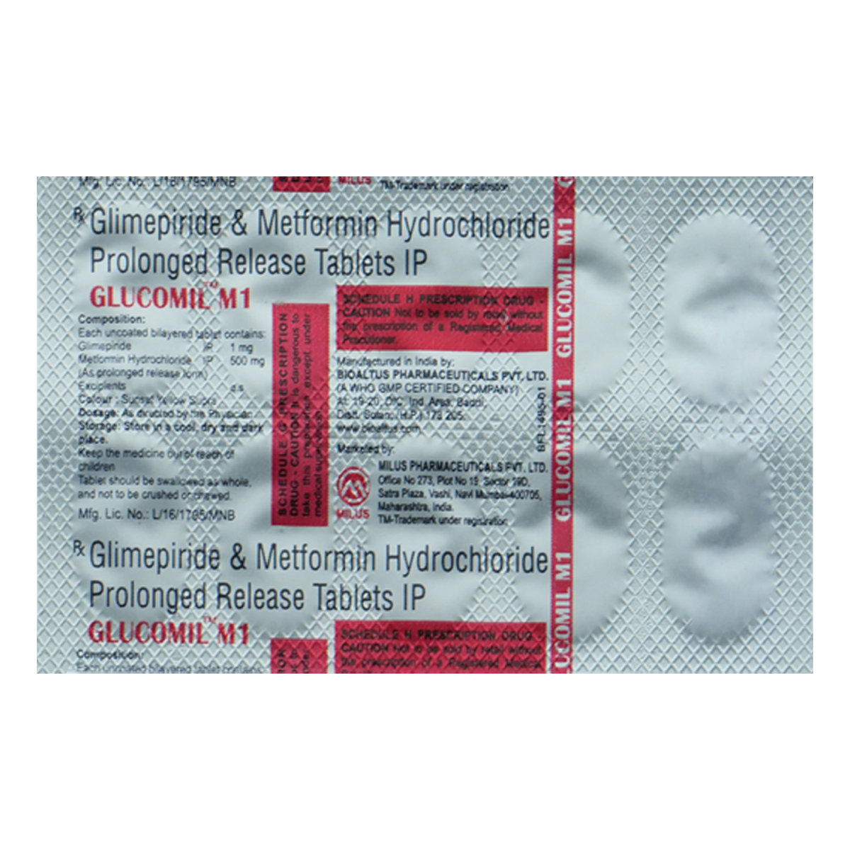 Glucomil M1 Tablet 10's, Pack of 10 TabletS Glucomil M1 Tablet 10's, Pack of 10 TabletS