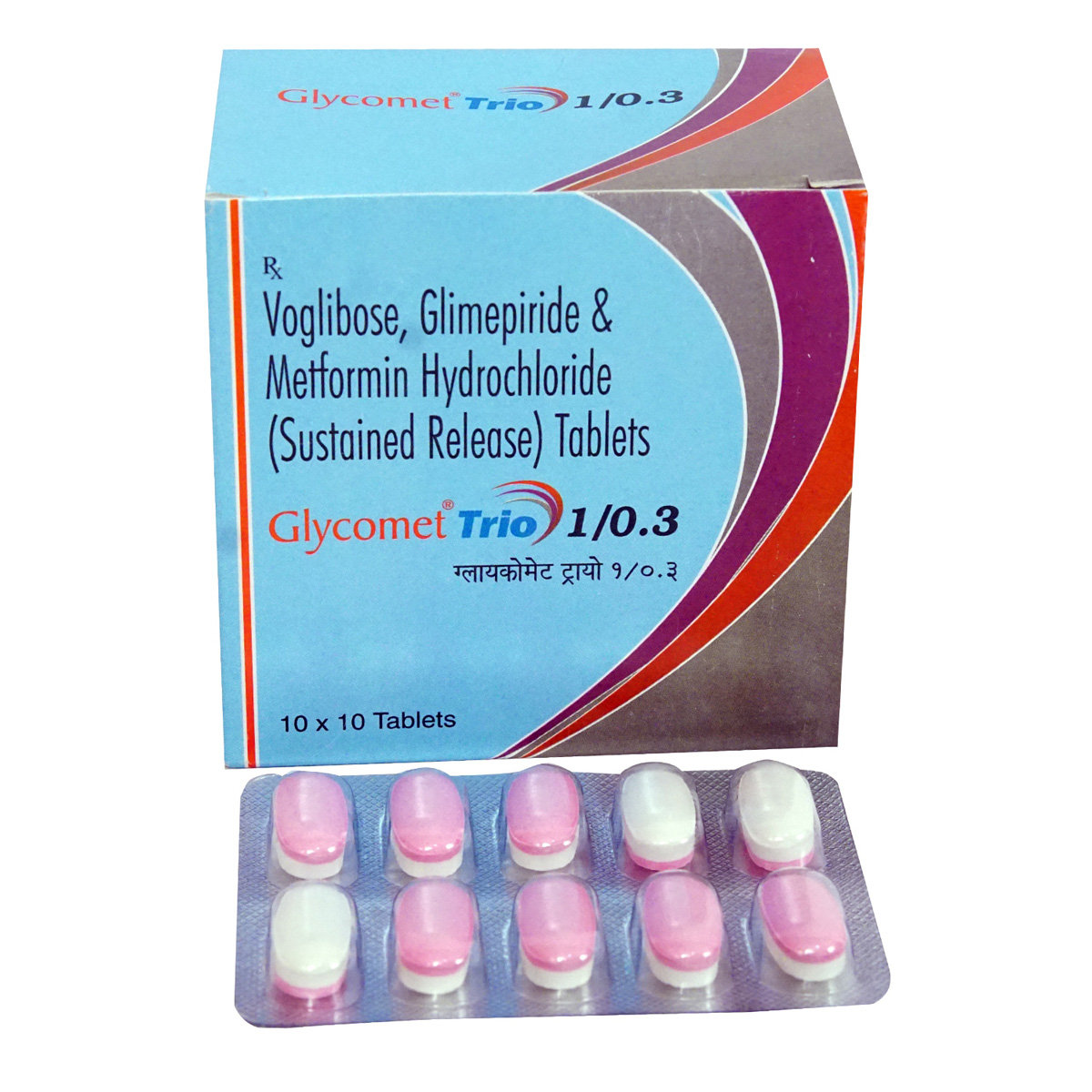 Glycomet Trio 1/0.3 Tablet 10's, Pack of 10 TABLETS Glycomet Trio 1/0.3 Tablet 10's, Pack of 10 TABLETS