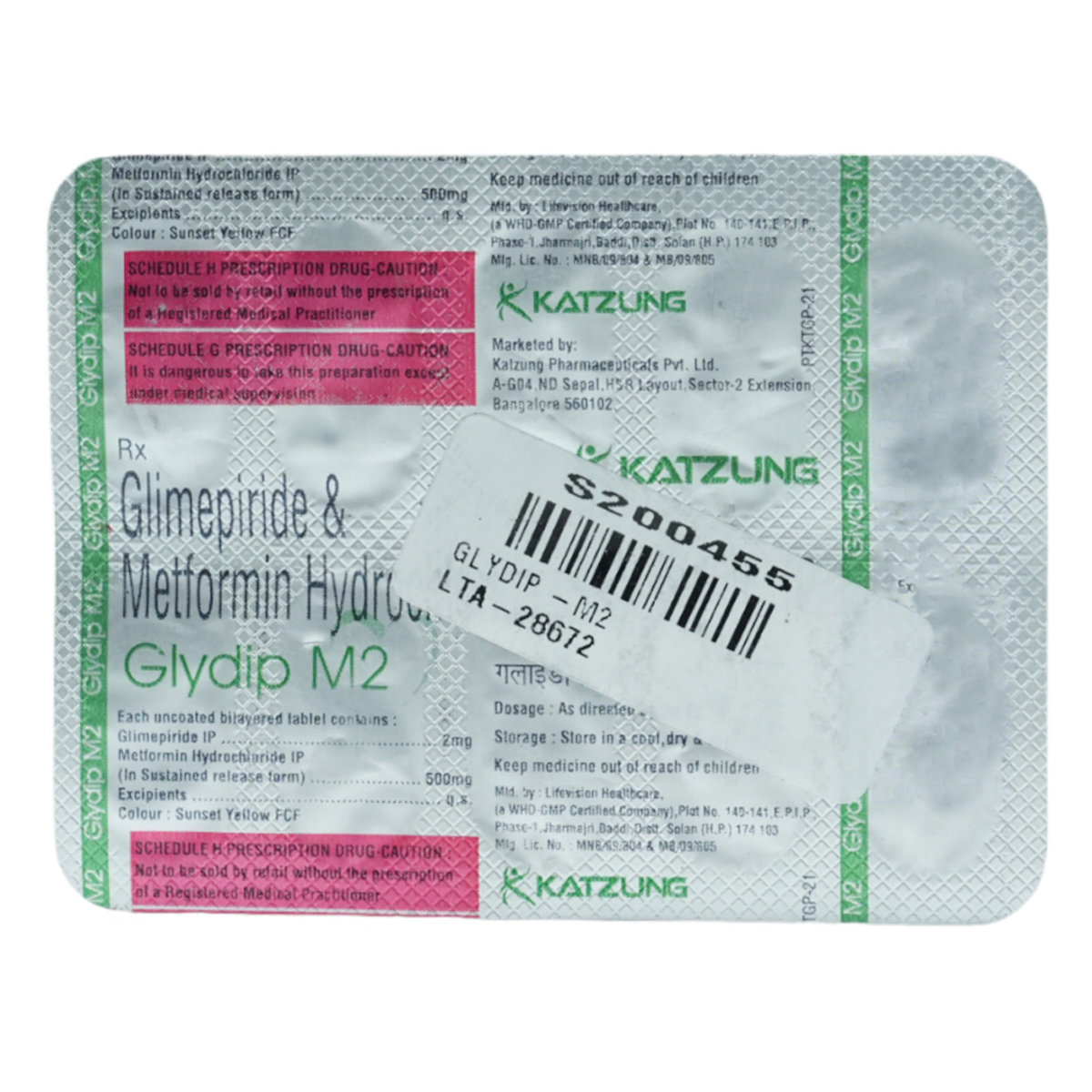 Glydip M 2 Tablet 10's, Pack of 10 TABLETS Glydip M 2 Tablet 10's, Pack of 10 TABLETS