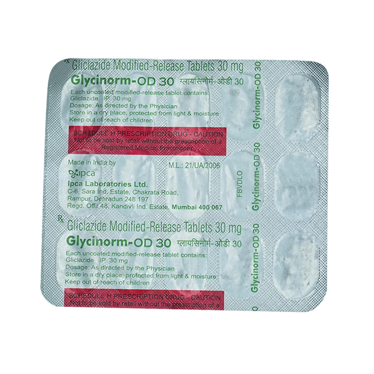 Glycinorm-OD 30 Tablet 15's, Pack of 15 TABLETS Glycinorm-OD 30 Tablet 15's, Pack of 15 TABLETS