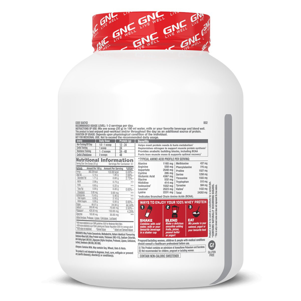 GNC Pro Performance 100% Whey Protein Mawa Kulfi Flavour Powder, 1.81 kg, Pack of 1 GNC Pro Performance 100% Whey Protein Mawa Kulfi Flavour Powder, 1.81 kg, Pack of 1