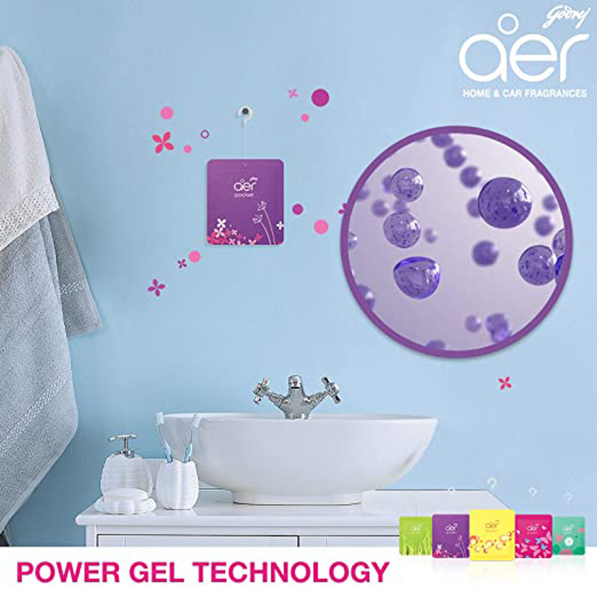 Godrej Aer Power Pocket Lavender Bloom Bathroom Fragrance, 10 gm, Pack of 1 Godrej Aer Power Pocket Lavender Bloom Bathroom Fragrance, 10 gm, Pack of 1