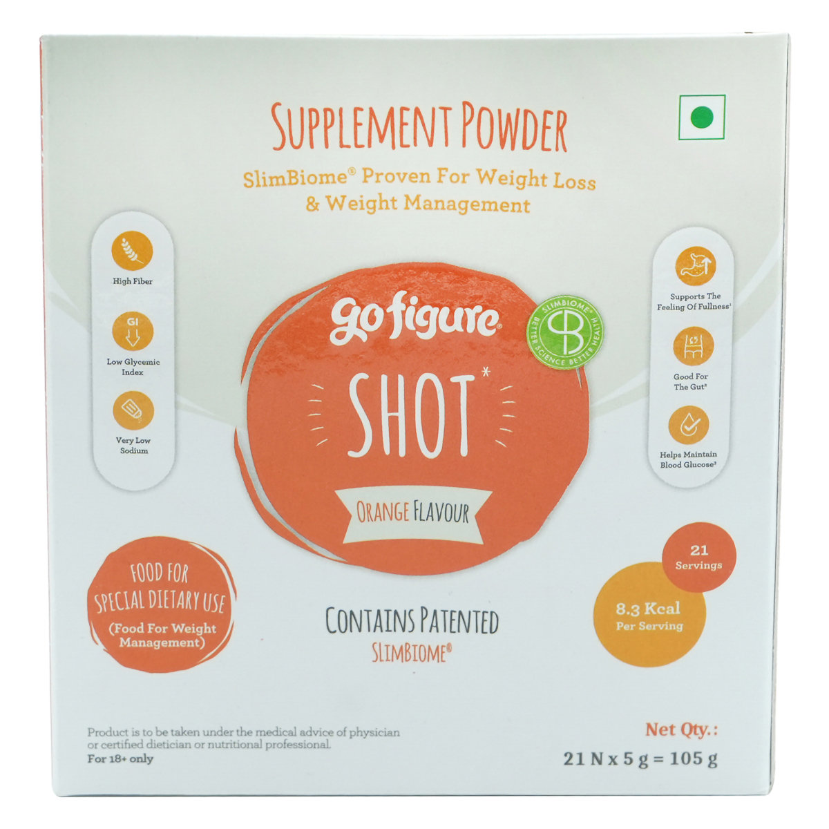 GoFigure Weight Management Shot Orange Flavour Powder, 105 gm (21x5 gm), Pack of 1 GoFigure Weight Management Shot Orange Flavour Powder, 105 gm (21x5 gm), Pack of 1
