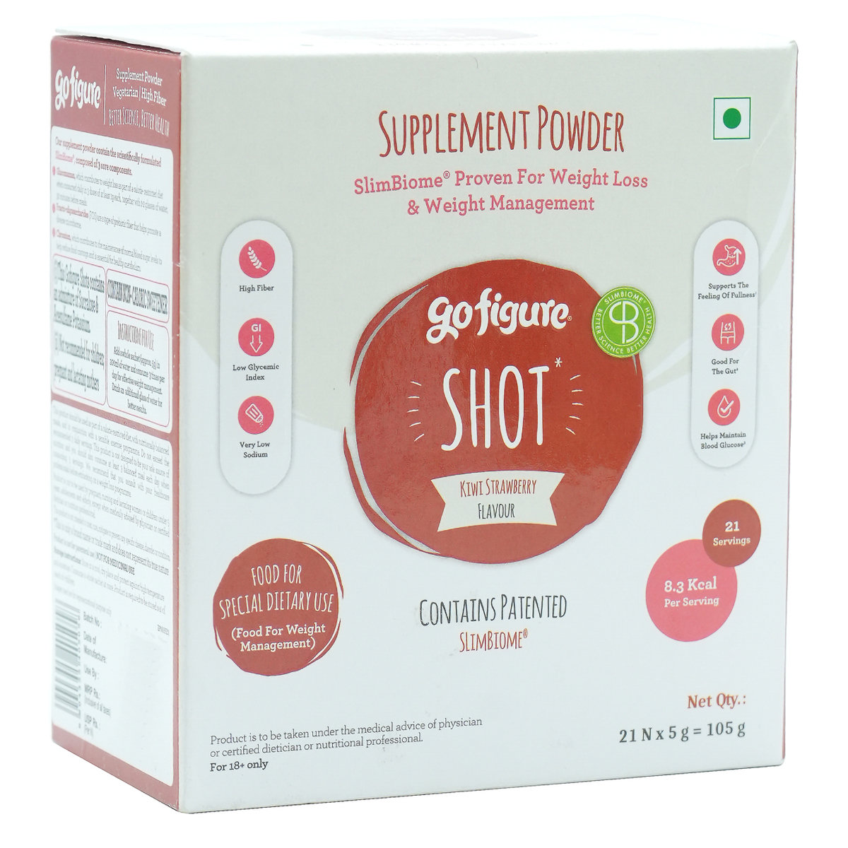 GoFigure Weight Management Shot Kiwi Strawberry Flavour Powder, 105 gm (21x5 gm), Pack of 1 GoFigure Weight Management Shot Kiwi Strawberry Flavour Powder, 105 gm (21x5 gm), Pack of 1