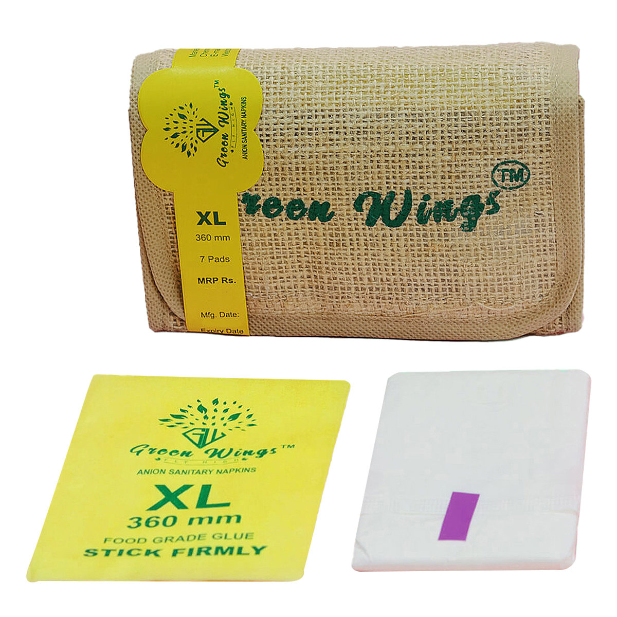 Green Wings Anion Sanitary Napkin X-Large, 7 Count, Pack of 1 Green Wings Anion Sanitary Napkin X-Large, 7 Count, Pack of 1