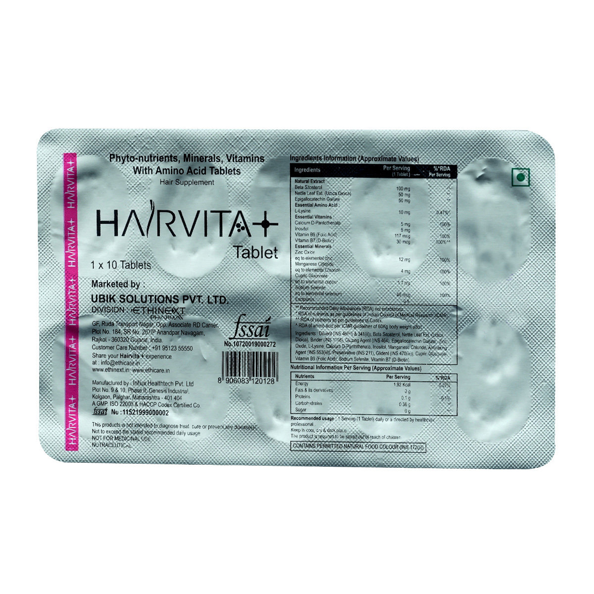 Hairvita Plus Tablet 10's, Pack of 10 Hairvita Plus Tablet 10's, Pack of 10