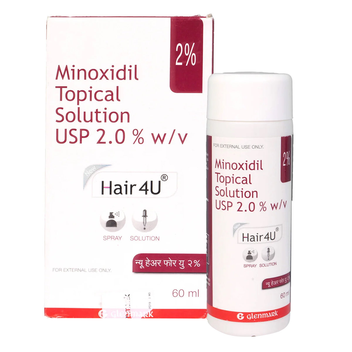 Hair 4U New 2% Topical Solution 60 ml, Pack of 1 Solution Hair 4U New 2% Topical Solution 60 ml, Pack of 1 Solution