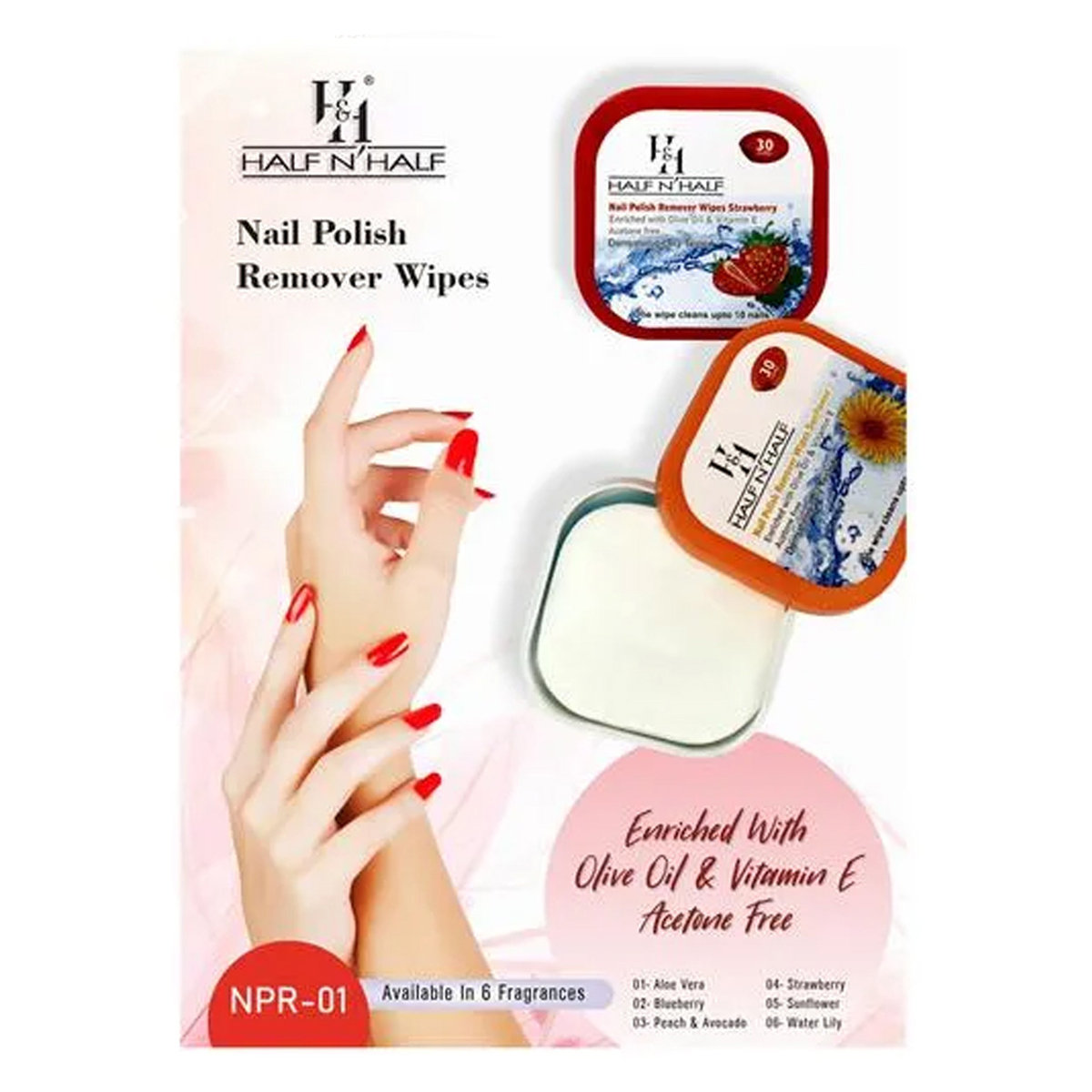 Half & Half Nail Polish Remover Wipes, 30 Count, Pack of 1 Half & Half Nail Polish Remover Wipes, 30 Count, Pack of 1