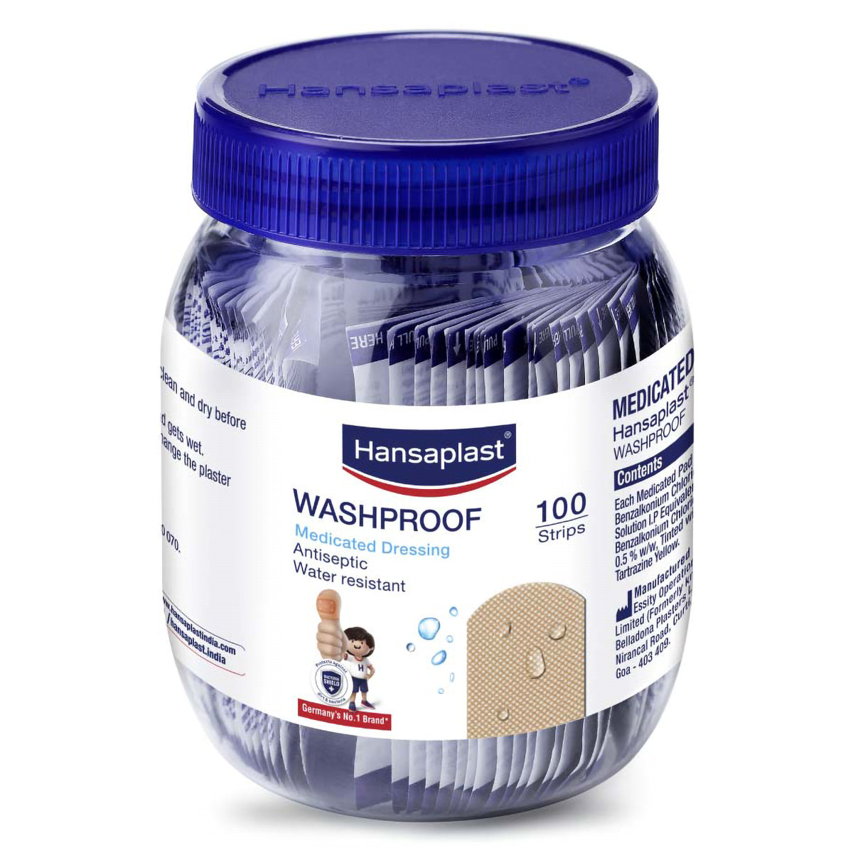 Hansaplast Washproof Strips, 100 Count, Pack of 100 Hansaplast Washproof Strips, 100 Count, Pack of 100