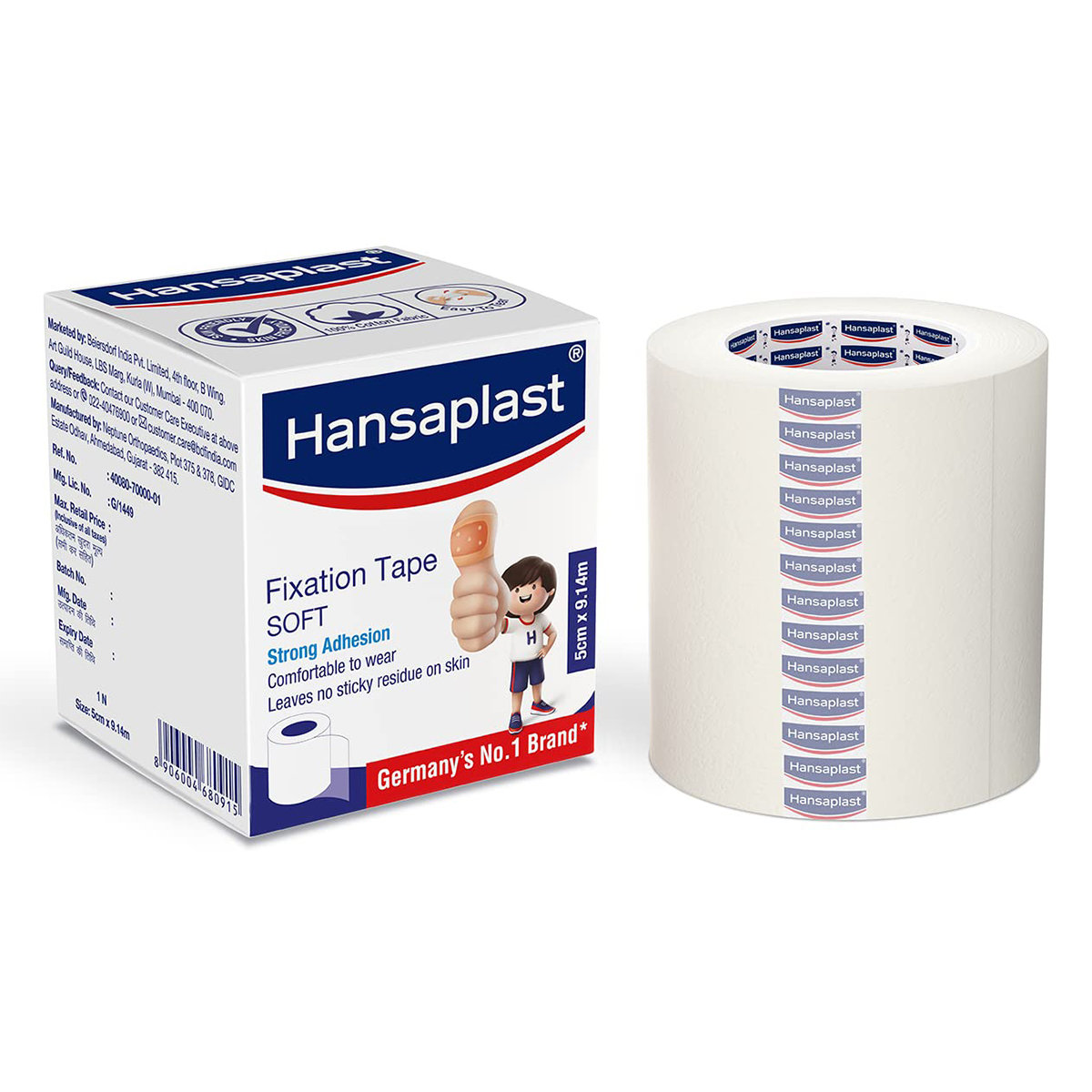 Hansaplast Fixation Soft Tape 5 cm x 9.14 m, 1 Count, Pack of 1 Hansaplast Fixation Soft Tape 5 cm x 9.14 m, 1 Count, Pack of 1