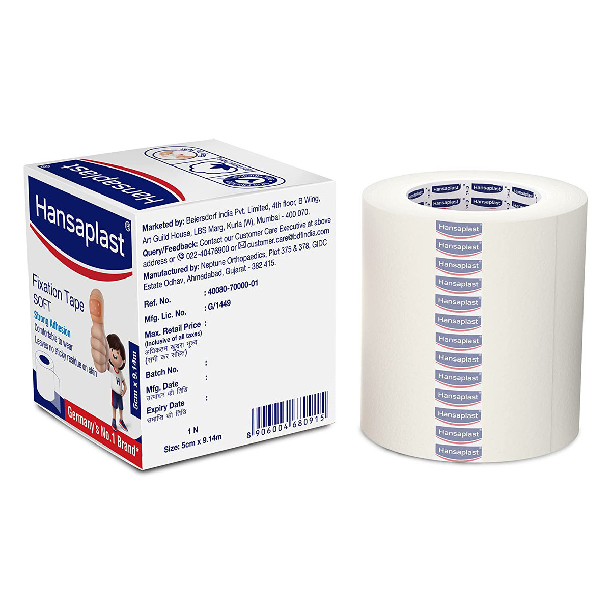 Hansaplast Fixation Soft Tape 5 cm x 9.14 m, 1 Count, Pack of 1 Hansaplast Fixation Soft Tape 5 cm x 9.14 m, 1 Count, Pack of 1