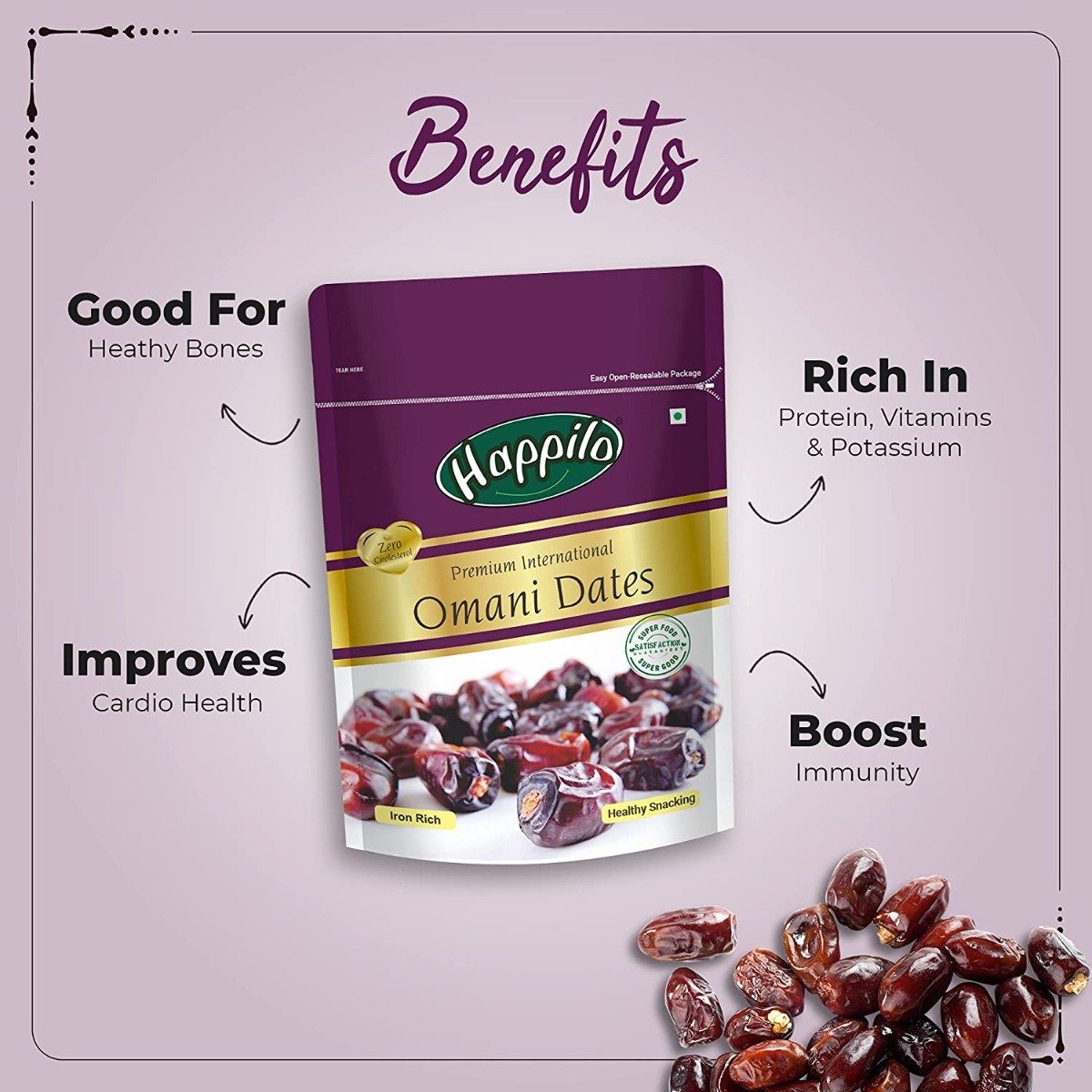 Happilo Premium International Omani Dates, 250 gm, Pack of 1 Happilo Premium International Omani Dates, 250 gm, Pack of 1