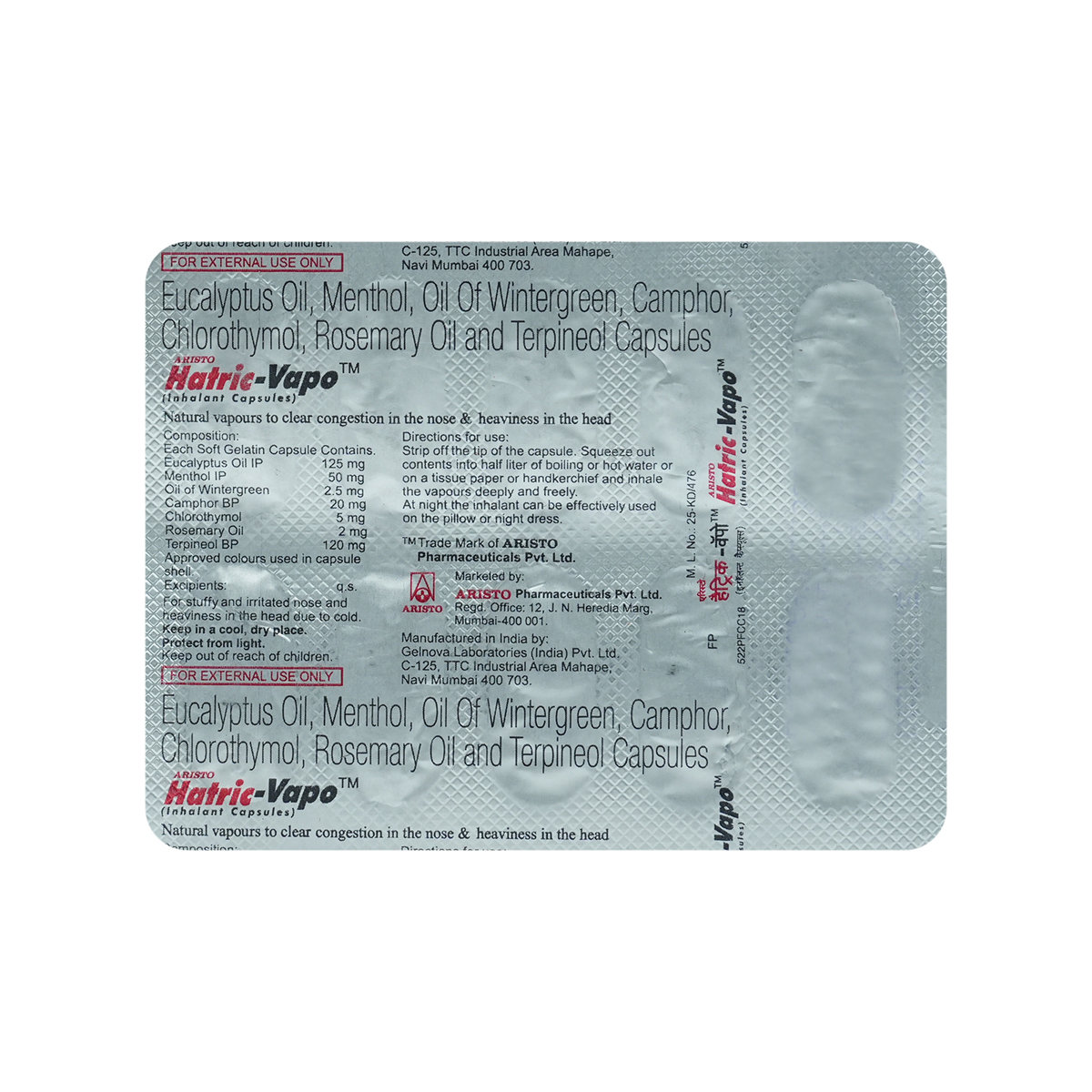 Hatric Vapo Capsules, Pack of 10 CapsuleS Hatric Vapo Capsules, Pack of 10 CapsuleS