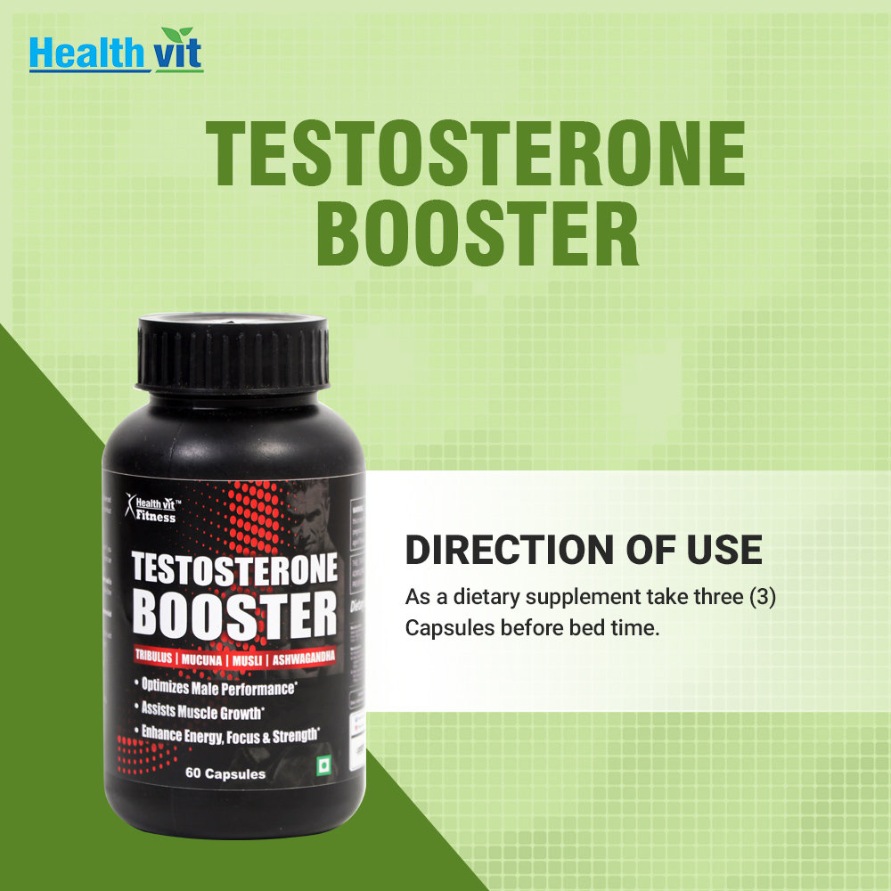 Healthvit Testosterone Booster, 60 Capsules, Pack of 1 Healthvit Testosterone Booster, 60 Capsules, Pack of 1