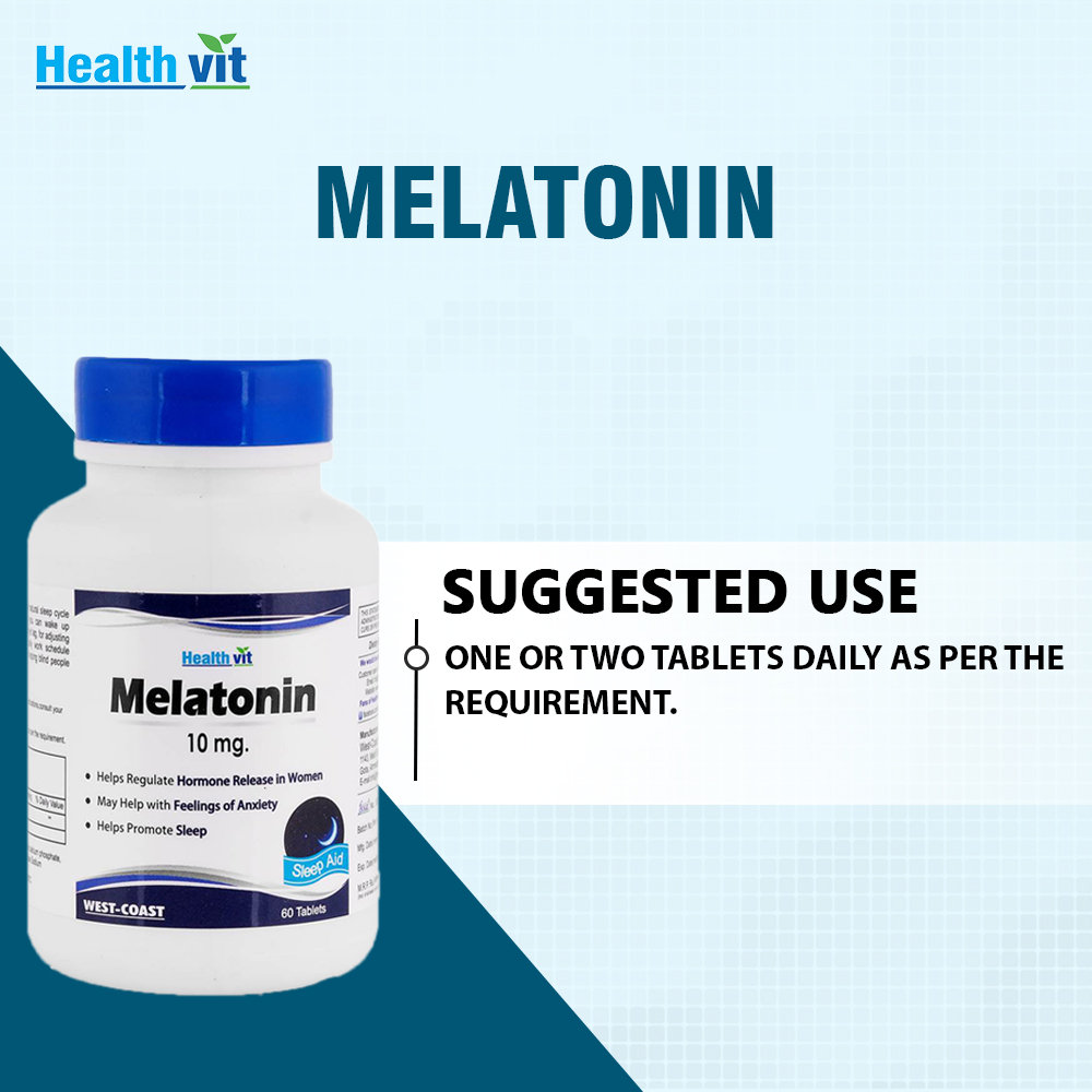 Healthvit Melatonin 10 mg, 60 Tablets, Pack of 1 Healthvit Melatonin 10 mg, 60 Tablets, Pack of 1