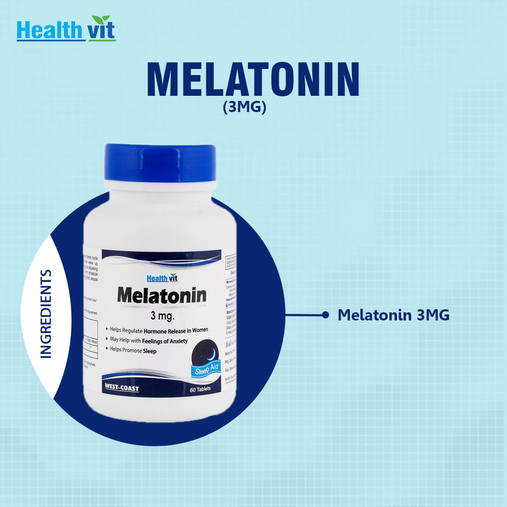 Healthvit Melatonin 3 mg, 60 Tablets, Pack of 1 Healthvit Melatonin 3 mg, 60 Tablets, Pack of 1