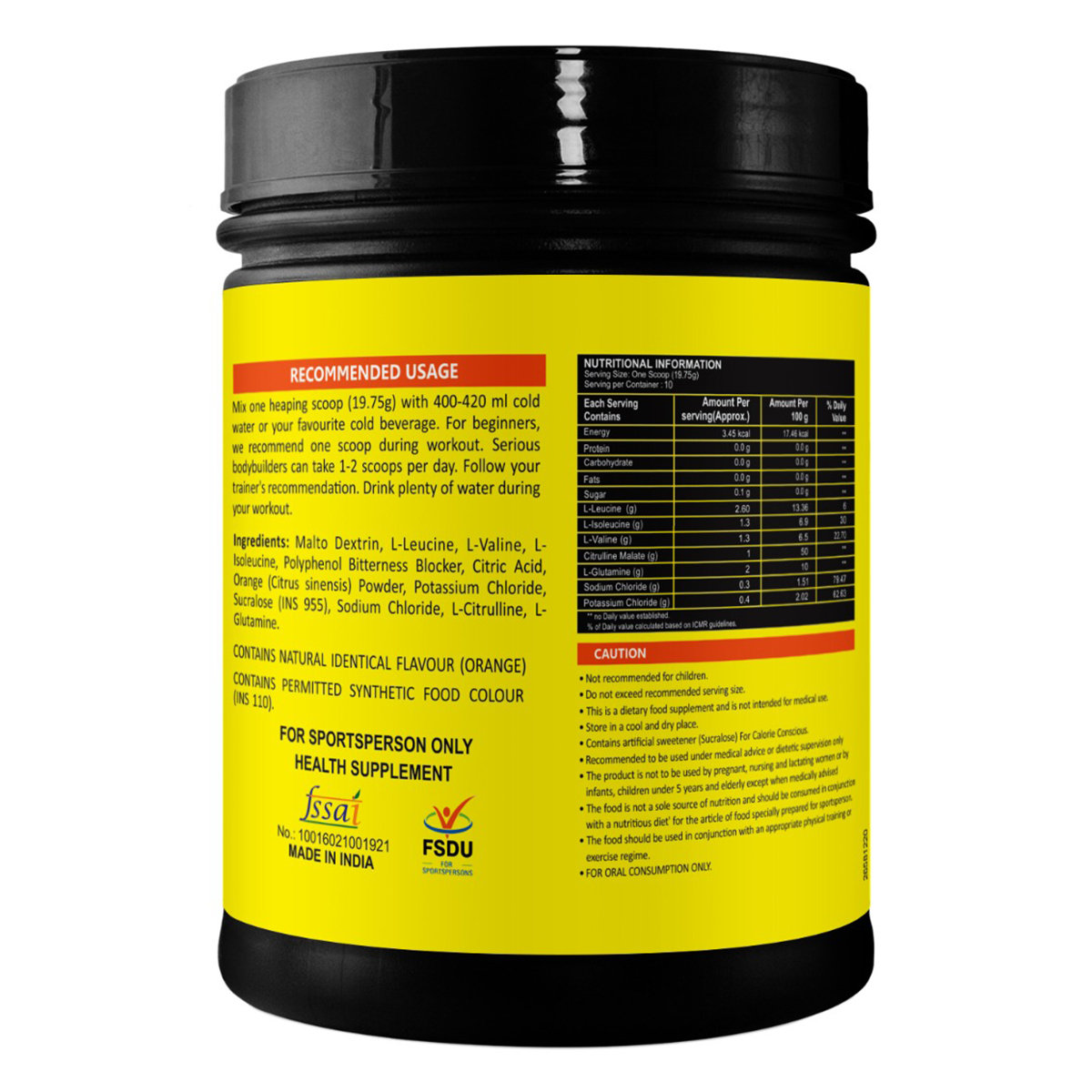 Healthvit Fitness 100% Micronized BCAA 5200mg 2:1:1 with L-Glutamine and Citrulline, 200 gm, Pack of 1 Healthvit Fitness 100% Micronized BCAA 5200mg 2:1:1 with L-Glutamine and Citrulline, 200 gm, Pack of 1