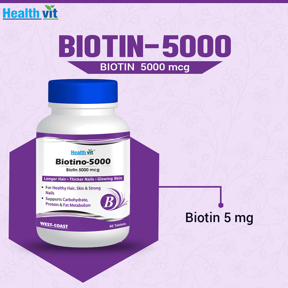 Healthvit Biotino 5000, 60 Tablets, Pack of 1 Healthvit Biotino 5000, 60 Tablets, Pack of 1