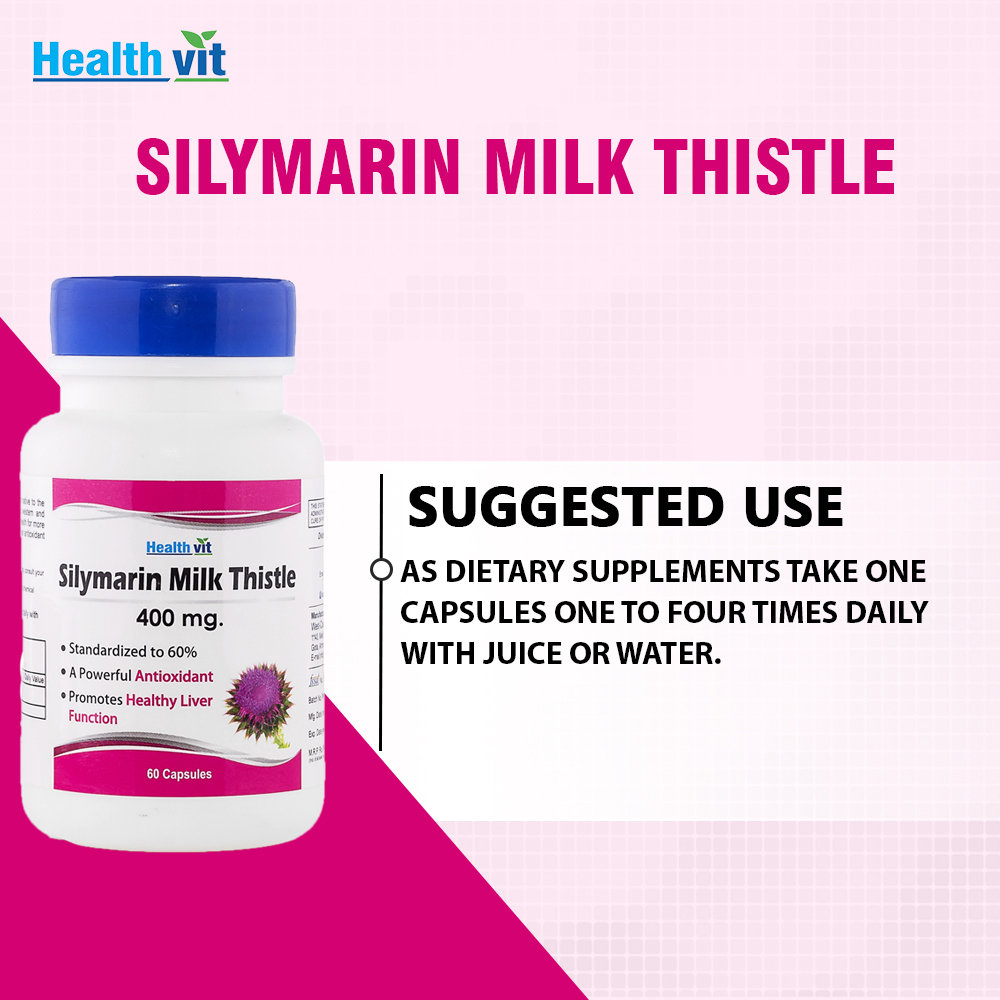 Healthvit Silymarin Milk Thistle 400 mg, 60 Capsules, Pack of 1 Healthvit Silymarin Milk Thistle 400 mg, 60 Capsules, Pack of 1