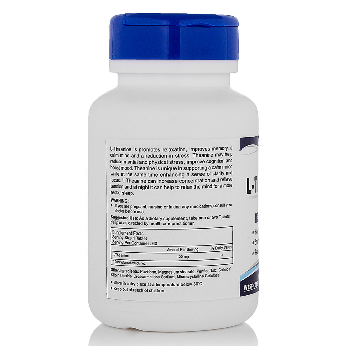 Healthvit L-Theanine 100 mg, 60 Tablets, Pack of 1 Healthvit L-Theanine 100 mg, 60 Tablets, Pack of 1