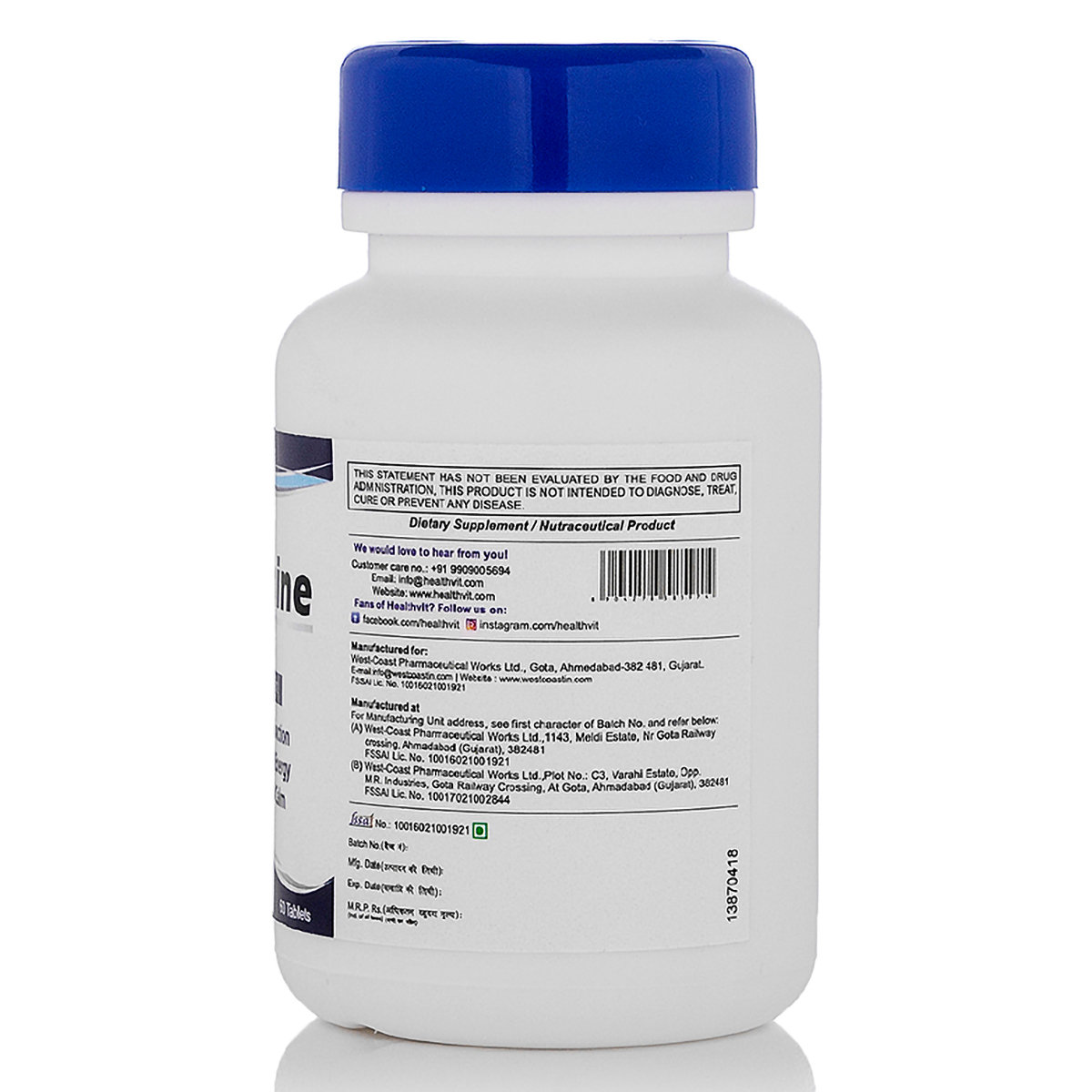 Healthvit L-Theanine 100 mg, 60 Tablets, Pack of 1 Healthvit L-Theanine 100 mg, 60 Tablets, Pack of 1