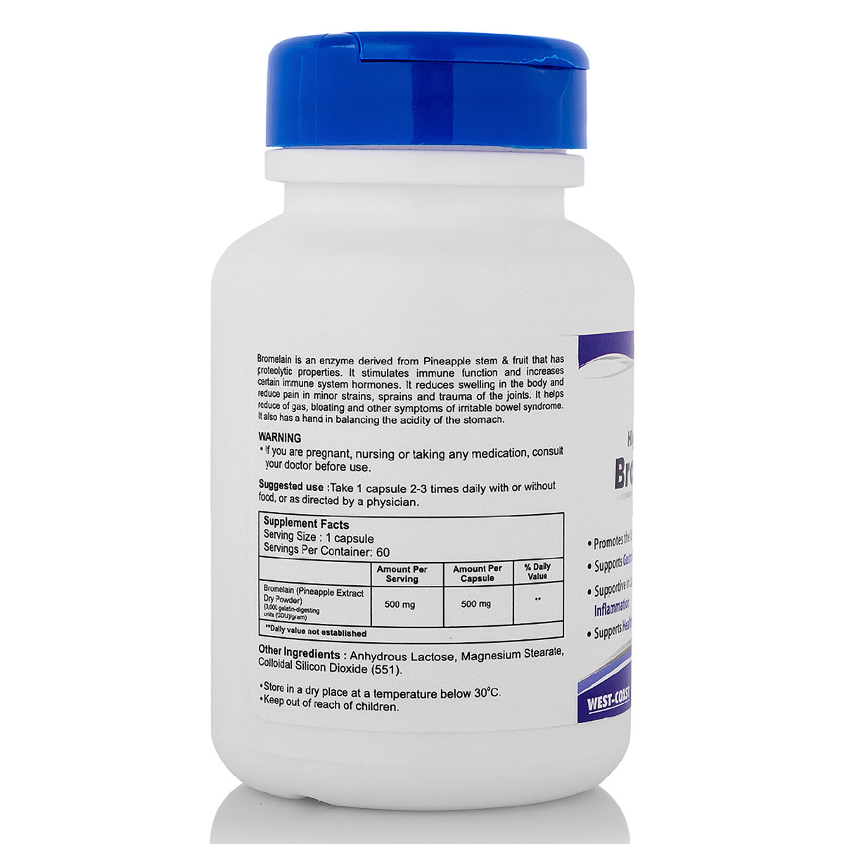 Healthvit High Potency Bromelain 3000 GDU, 60 Capsules, Pack of 1 Healthvit High Potency Bromelain 3000 GDU, 60 Capsules, Pack of 1