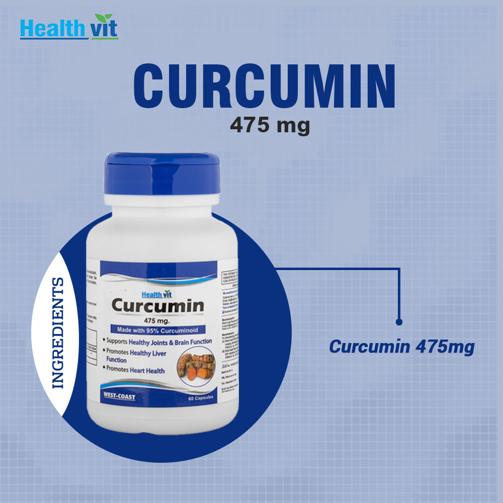 Healthvit Curcumin 475 mg, 60 Capsules, Pack of 1 Healthvit Curcumin 475 mg, 60 Capsules, Pack of 1