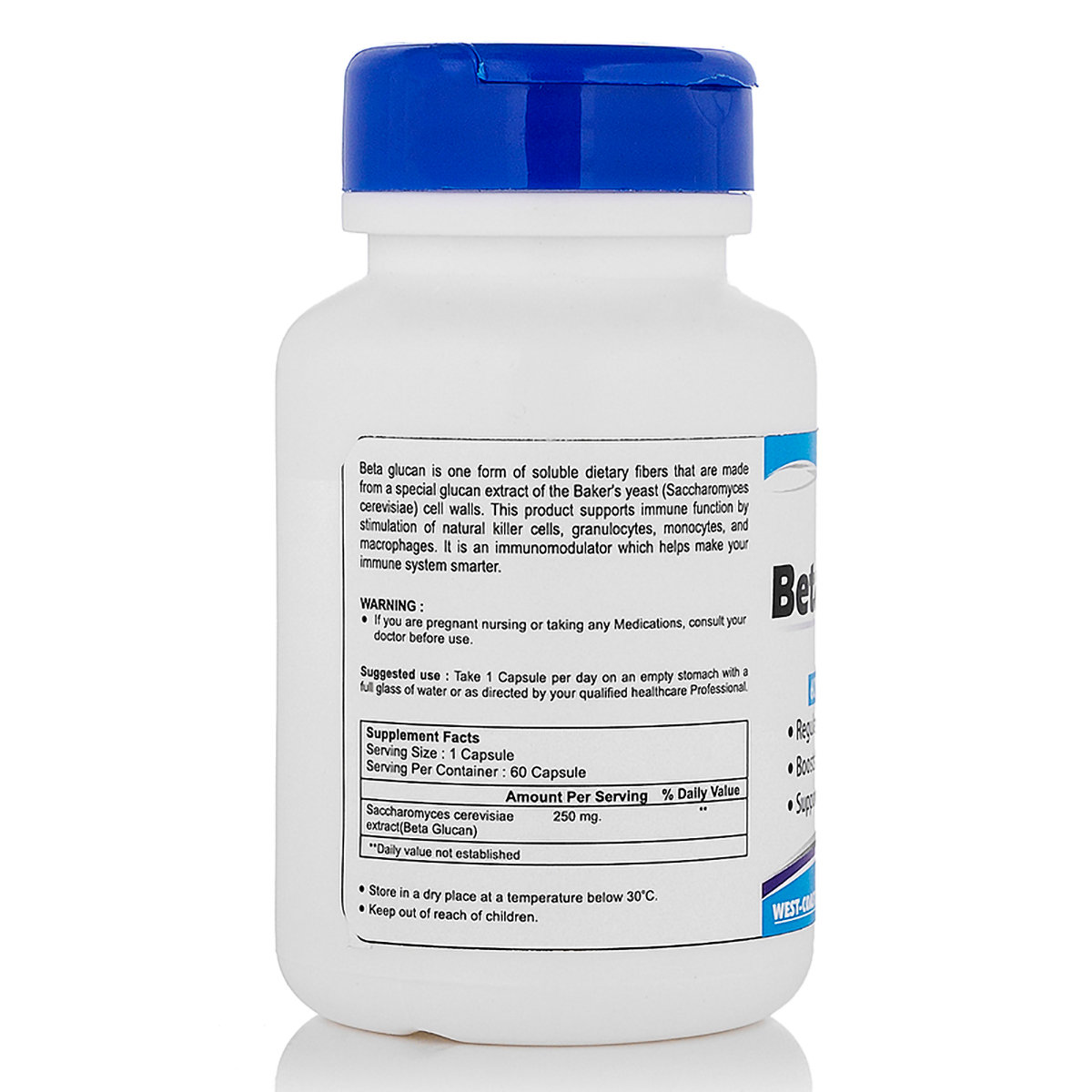 Healthvit Beta Glucan 250 mg, 60 Capsules, Pack of 1 Healthvit Beta Glucan 250 mg, 60 Capsules, Pack of 1