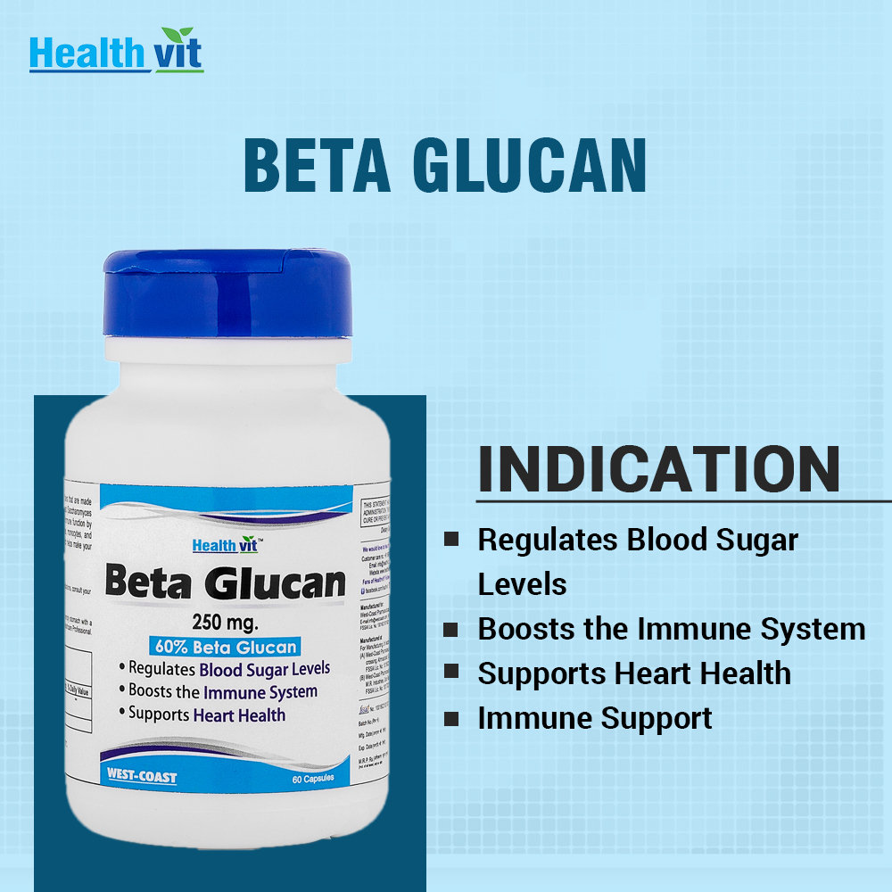 Healthvit Beta Glucan 250 mg, 60 Capsules, Pack of 1 Healthvit Beta Glucan 250 mg, 60 Capsules, Pack of 1