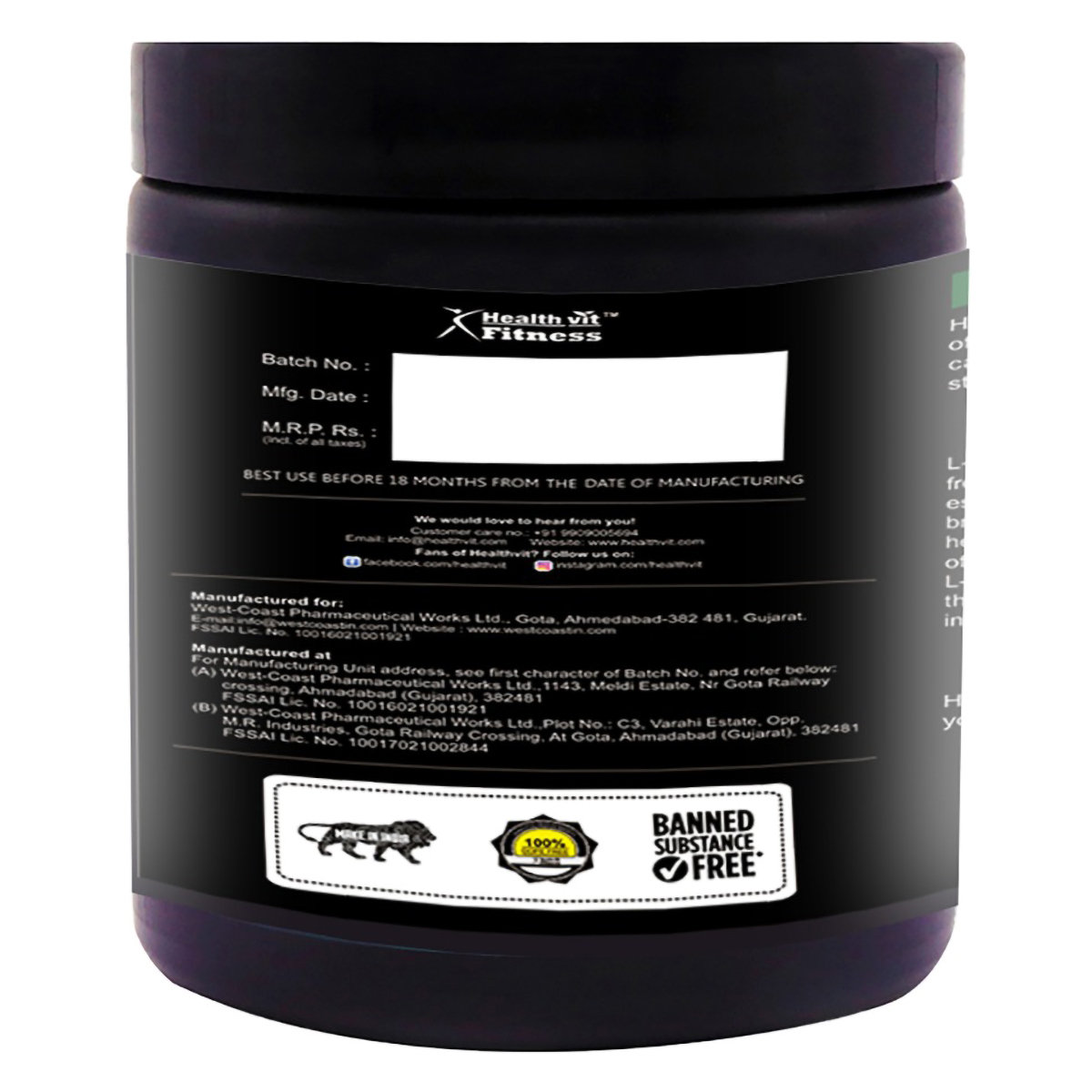 Healthvit Fitness Intra Workout Advanced Formula Watermelon Flavour Powder, 300 gm, Pack of 1 Healthvit Fitness Intra Workout Advanced Formula Watermelon Flavour Powder, 300 gm, Pack of 1