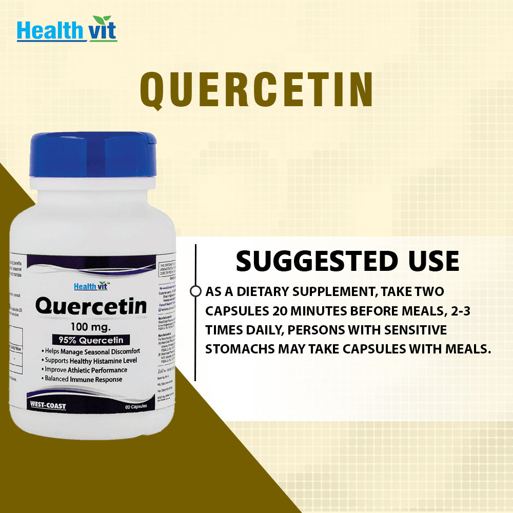 Healthvit Quercetin 100 mg, 60 Capsules, Pack of 1 Healthvit Quercetin 100 mg, 60 Capsules, Pack of 1