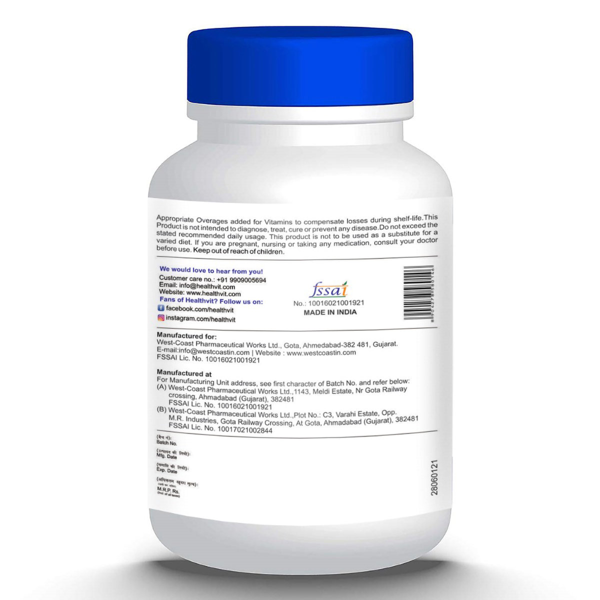 Healthvit Calvitan-D, 60 Tablets (Pack of 2), Pack of 1 Healthvit Calvitan-D, 60 Tablets (Pack of 2), Pack of 1