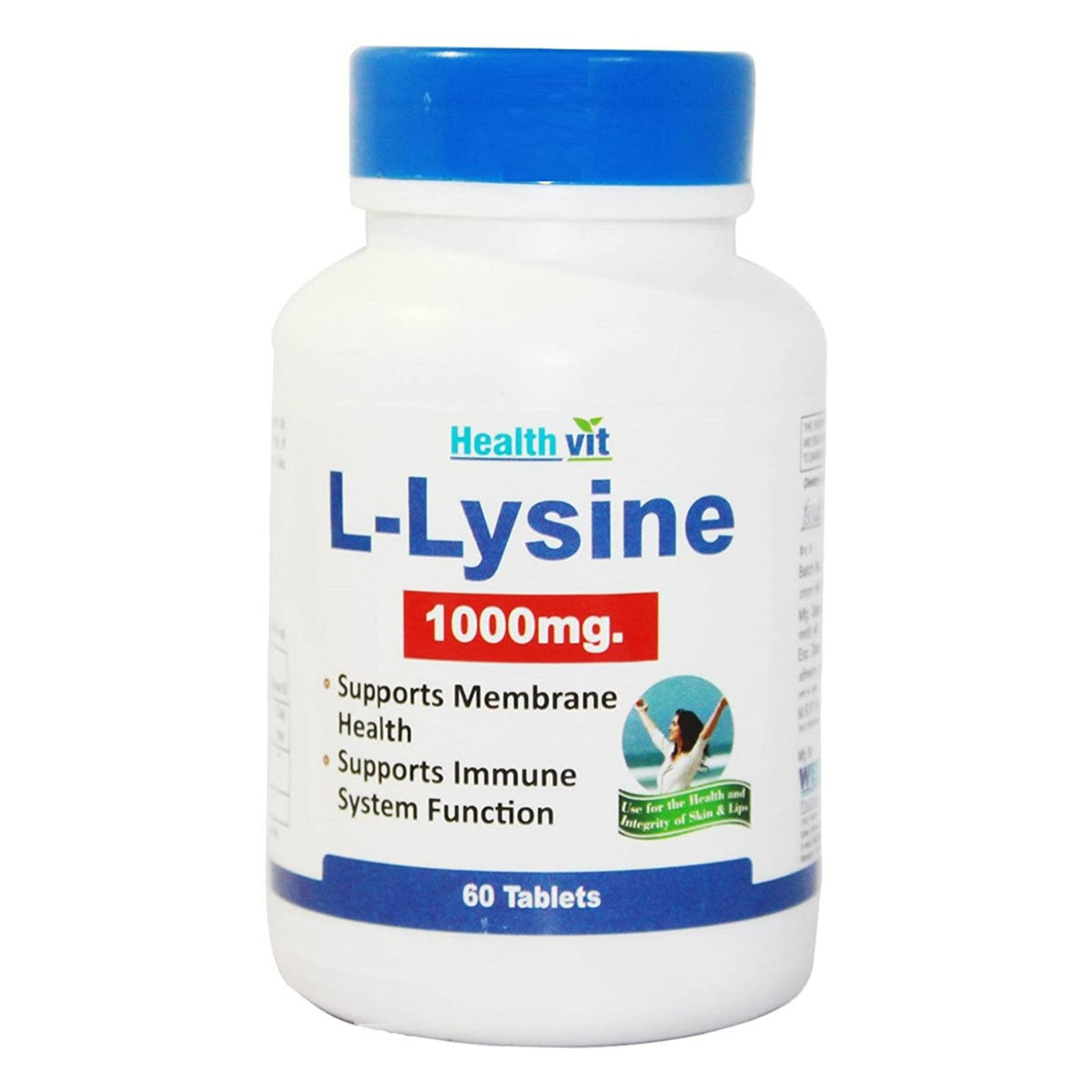 Healthvit L-Lysine 1000 mg, 60 Tablets, Pack of 1 Healthvit L-Lysine 1000 mg, 60 Tablets, Pack of 1