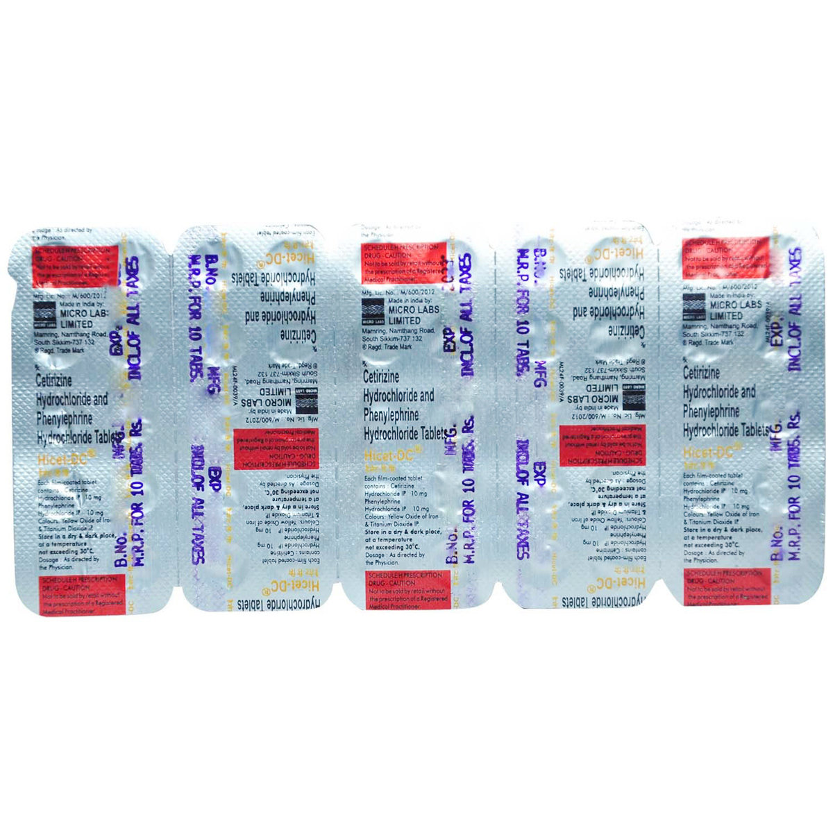 Hicet-DC Tablet 10's, Pack of 10 TABLETS Hicet-DC Tablet 10's, Pack of 10 TABLETS