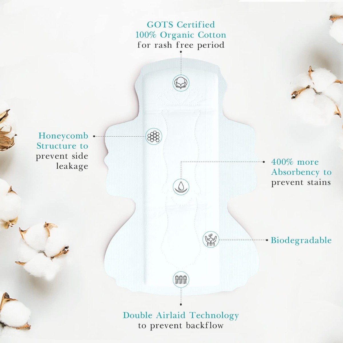 Hi Life Organic Period Pads, 10 Count, Pack of 1 Hi Life Organic Period Pads, 10 Count, Pack of 1