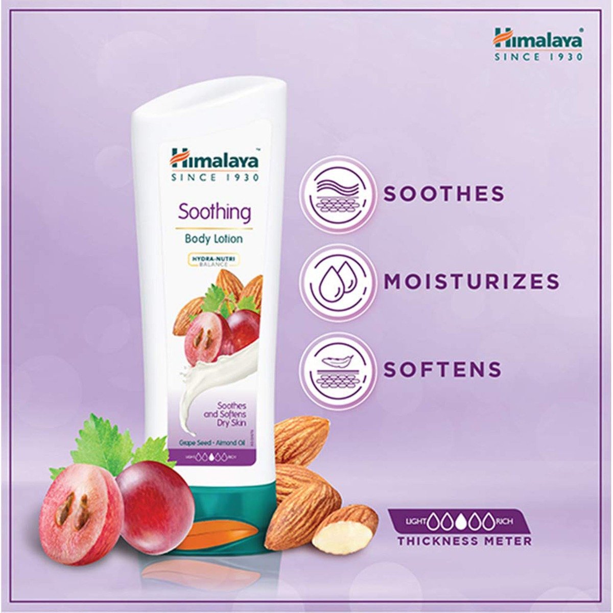 Himalaya Soothing Body Lotion 200 ml | Grape Seed & Almond Oil | Soothes & Soften Dry Skin, Pack of 1 Himalaya Soothing Body Lotion 200 ml | Grape Seed & Almond Oil | Soothes & Soften Dry Skin, Pack of 1