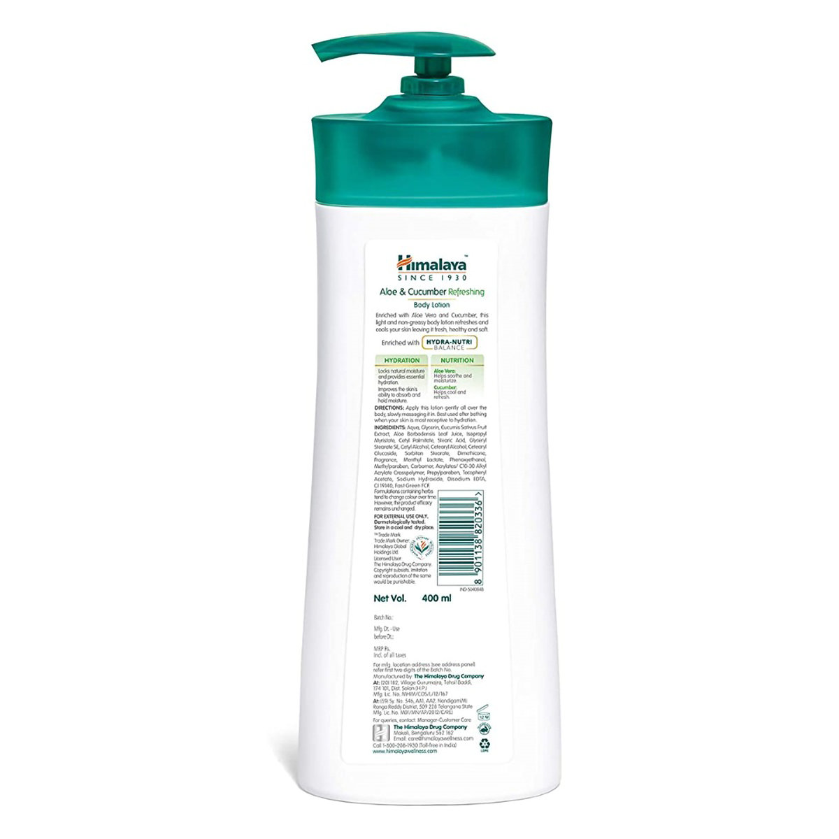 Himalaya Aloe & Cucumber Refreshing Body Lotion 400 ml | Aloe Vera & Cucumber | With Hydra Nutri Balance | Refreshes & Hydrates Skin, Pack of 1 Himalaya Aloe & Cucumber Refreshing Body Lotion 400 ml | Aloe Vera & Cucumber | With Hydra Nutri Balance | Refreshes & Hydrates Skin, Pack of 1