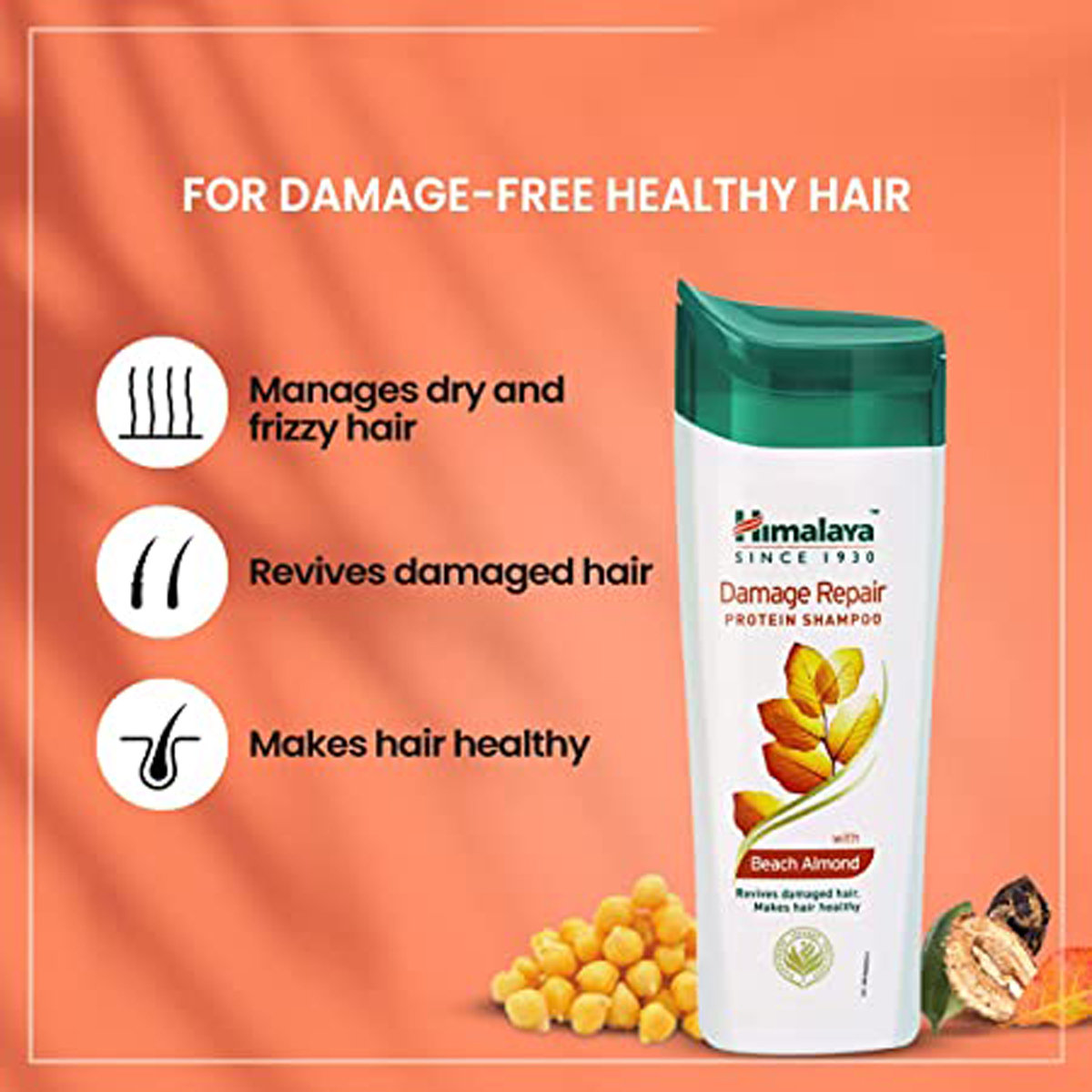 Himalaya Damage Repair Protein Shampoo with Beach Almond, 80 ml, Pack of 1 Himalaya Damage Repair Protein Shampoo with Beach Almond, 80 ml, Pack of 1