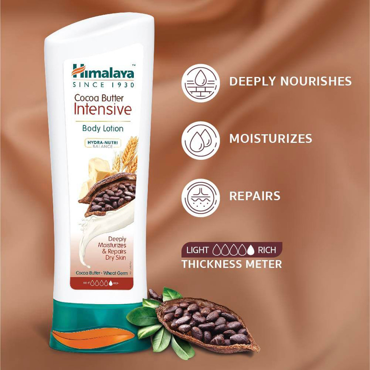 Himalaya Cocoa Butter Intensive Body Lotion 100 ml | Cocoa Butter & Wheatgerm | Enriched With Hydra Nutra Blanace | Provides Deep Moisturization | Repairs Dry Skin, Pack of 1 Himalaya Cocoa Butter Intensive Body Lotion 100 ml | Cocoa Butter & Wheatgerm | Enriched With Hydra Nutra Blanace | Provides Deep Moisturization | Repairs Dry Skin, Pack of 1