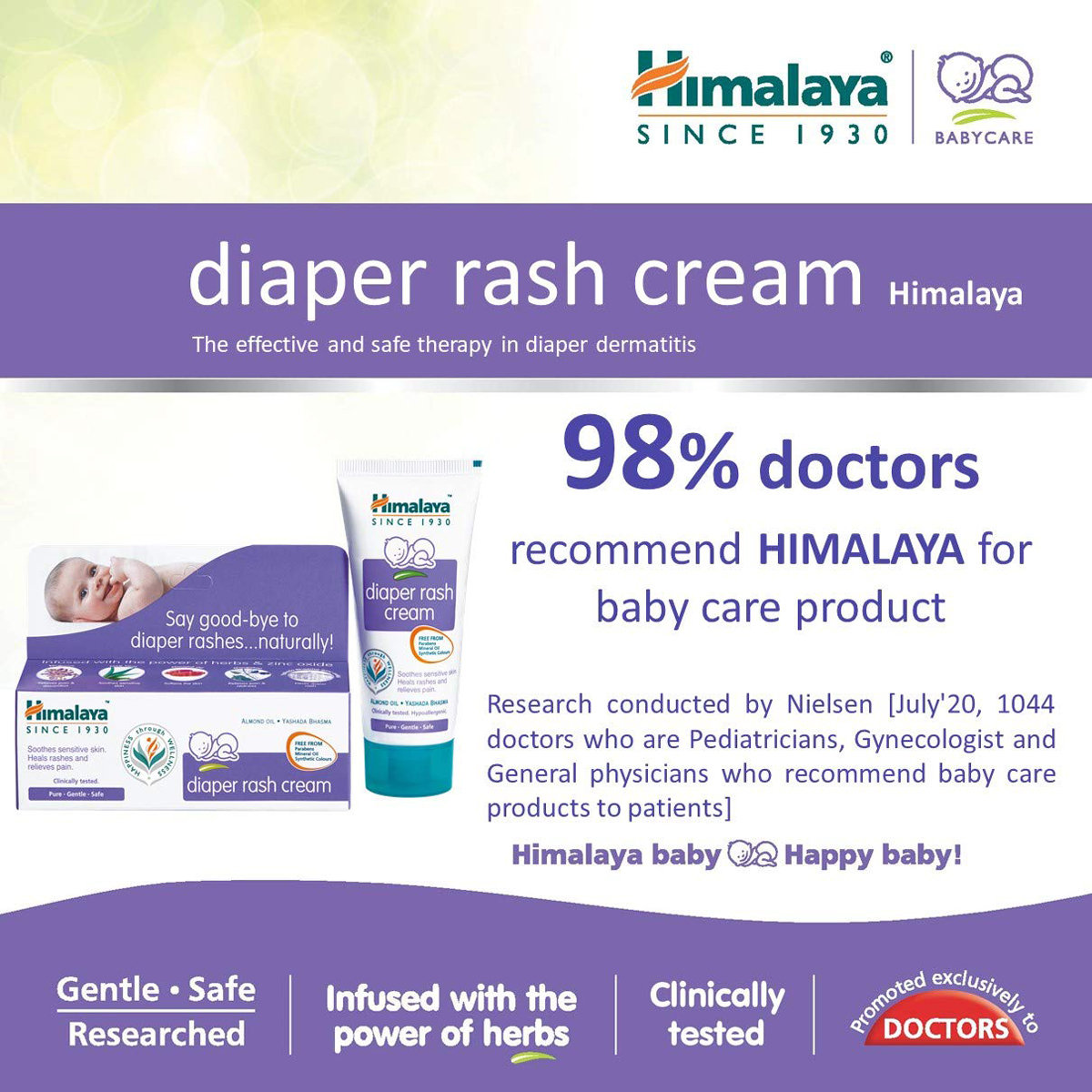 Himalaya Baby Diaper Rash Cream, 50 gm, Pack of 1 Himalaya Baby Diaper Rash Cream, 50 gm, Pack of 1
