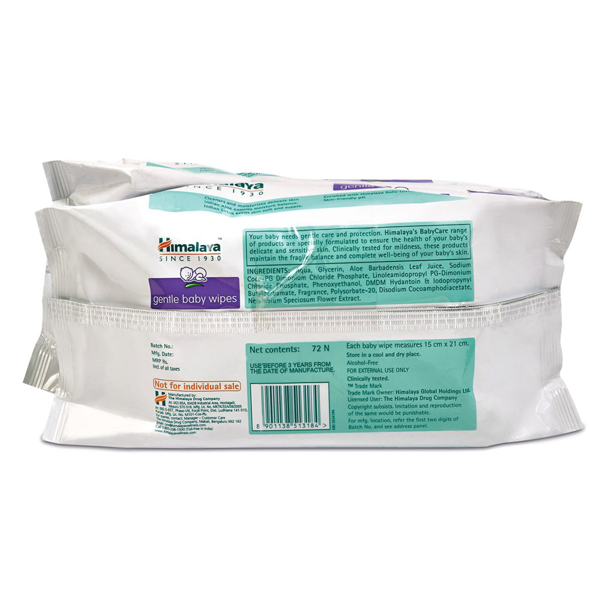 Himalaya Gentle Baby Wipes, 144 Count (Pack of 2), Pack of 1 Himalaya Gentle Baby Wipes, 144 Count (Pack of 2), Pack of 1