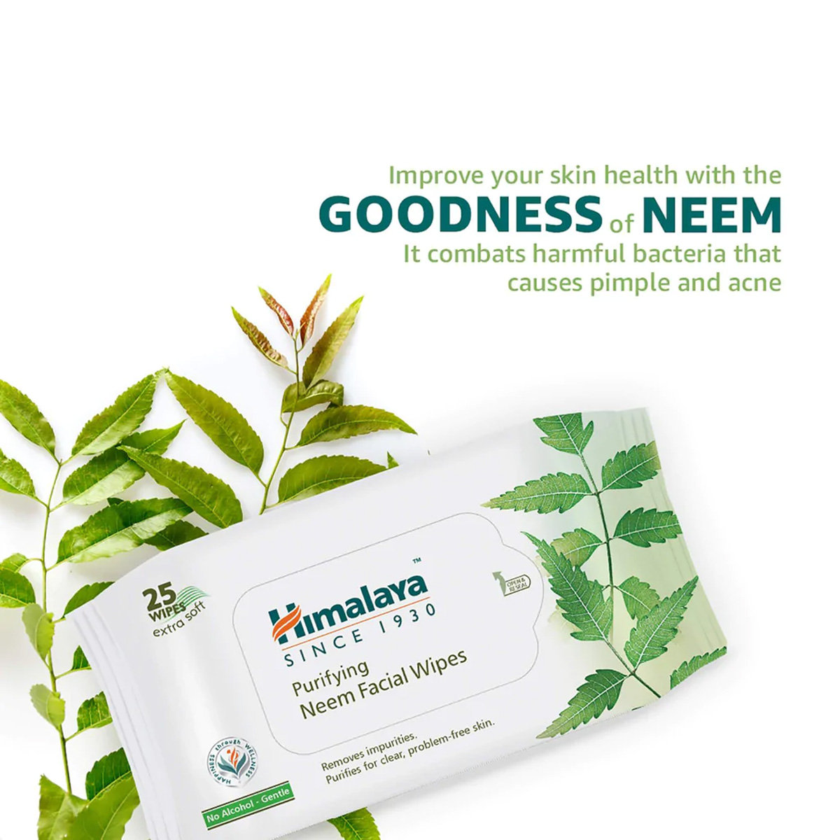 Himalaya Purifying Neem Facial Wipes 25 Count | With Goodness Of Neem | Wipes Away Impurities | Mildy Cleanses | Ideal For Clear & Problem Free Skin, Pack of 1 Himalaya Purifying Neem Facial Wipes 25 Count | With Goodness Of Neem | Wipes Away Impurities | Mildy Cleanses | Ideal For Clear & Problem Free Skin, Pack of 1