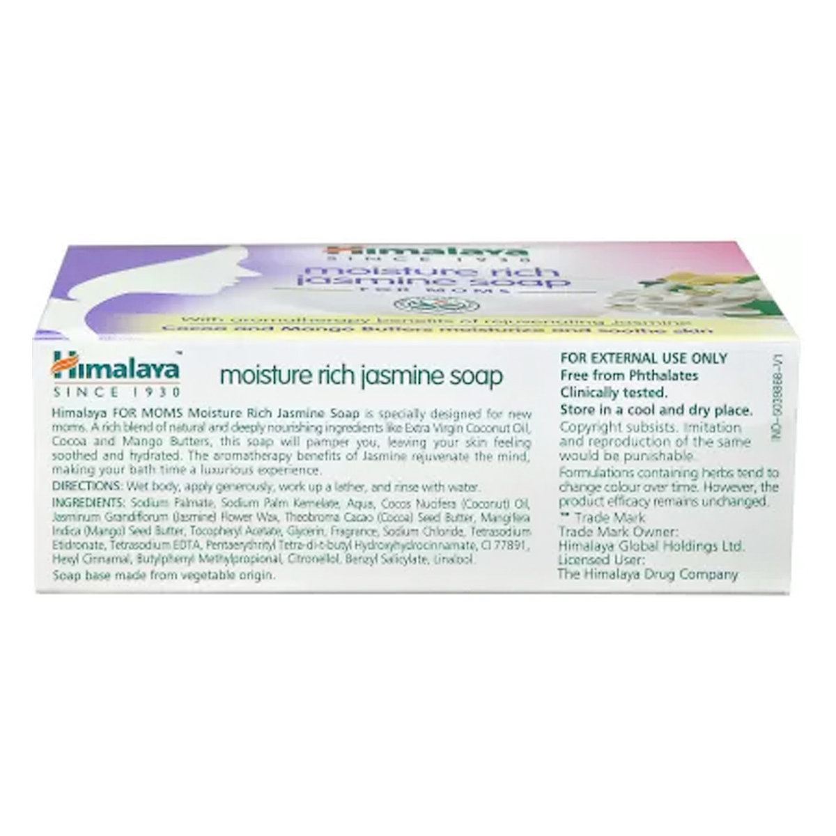 Himalaya Moisture Rich Jasmine Moms Soap 75 gm | Coacoa & Mango Butter | Hydrates, Moisturises & Soothes Skin With Aromathery Of Jasmine | For Moms, Pack of 1 Himalaya Moisture Rich Jasmine Moms Soap 75 gm | Coacoa & Mango Butter | Hydrates, Moisturises & Soothes Skin With Aromathery Of Jasmine | For Moms, Pack of 1