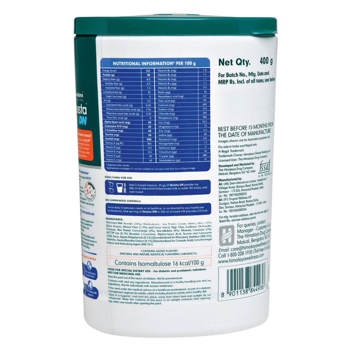 Himalaya Quista DN Milk Masala Flavour Powder, 400 gm, Pack of 1 Himalaya Quista DN Milk Masala Flavour Powder, 400 gm, Pack of 1