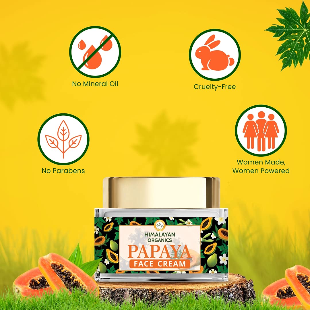 Himalayan Organics Papaya Face Cream 50 ml | With Turmeric & Aloe Vera | Anti Blemish & De Pigmentation Cream | Reduces Dark Spots | For Flawless & Blemish Free Complexion | For Men & Women, Pack of 1 Himalayan Organics Papaya Face Cream 50 ml | With Turmeric & Aloe Vera | Anti Blemish & De Pigmentation Cream | Reduces Dark Spots | For Flawless & Blemish Free Complexion | For Men & Women, Pack of 1