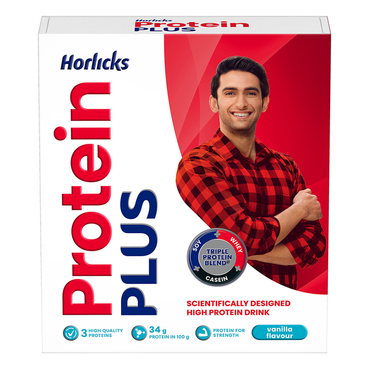 Horlicks Protein Plus Vanilla Flavour Nutrition Powder 200 gm Refill Pack | Triple Protein Blend Of Soy, Whey, Casein | Helps To Build Muscle Mass, Pack of 1 Horlicks Protein Plus Vanilla Flavour Nutrition Powder 200 gm Refill Pack | Triple Protein Blend Of Soy, Whey, Casein | Helps To Build Muscle Mass, Pack of 1