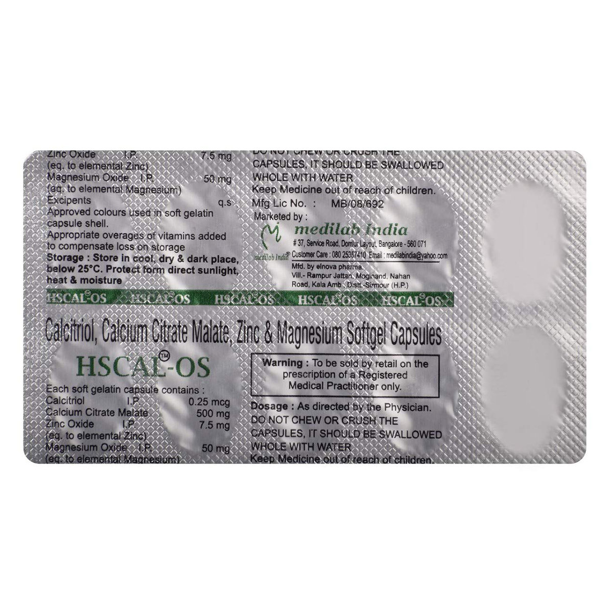 Hscal-OS Softgel Capsule 10's, Pack of 10 CAPSULES Hscal-OS Softgel Capsule 10's, Pack of 10 CAPSULES